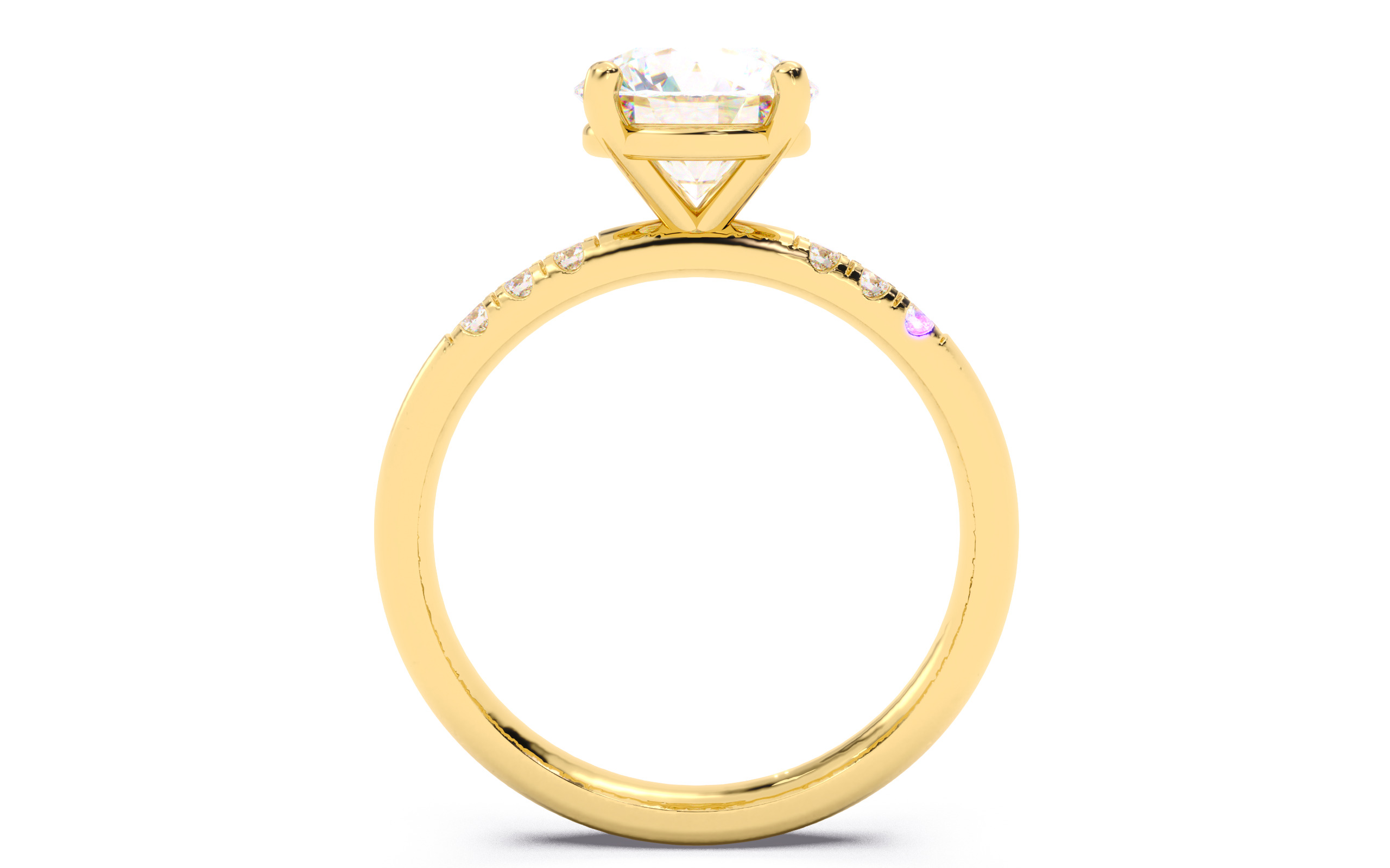 Round Diamond Pave Setting Solitaire Ring  3D print model_5