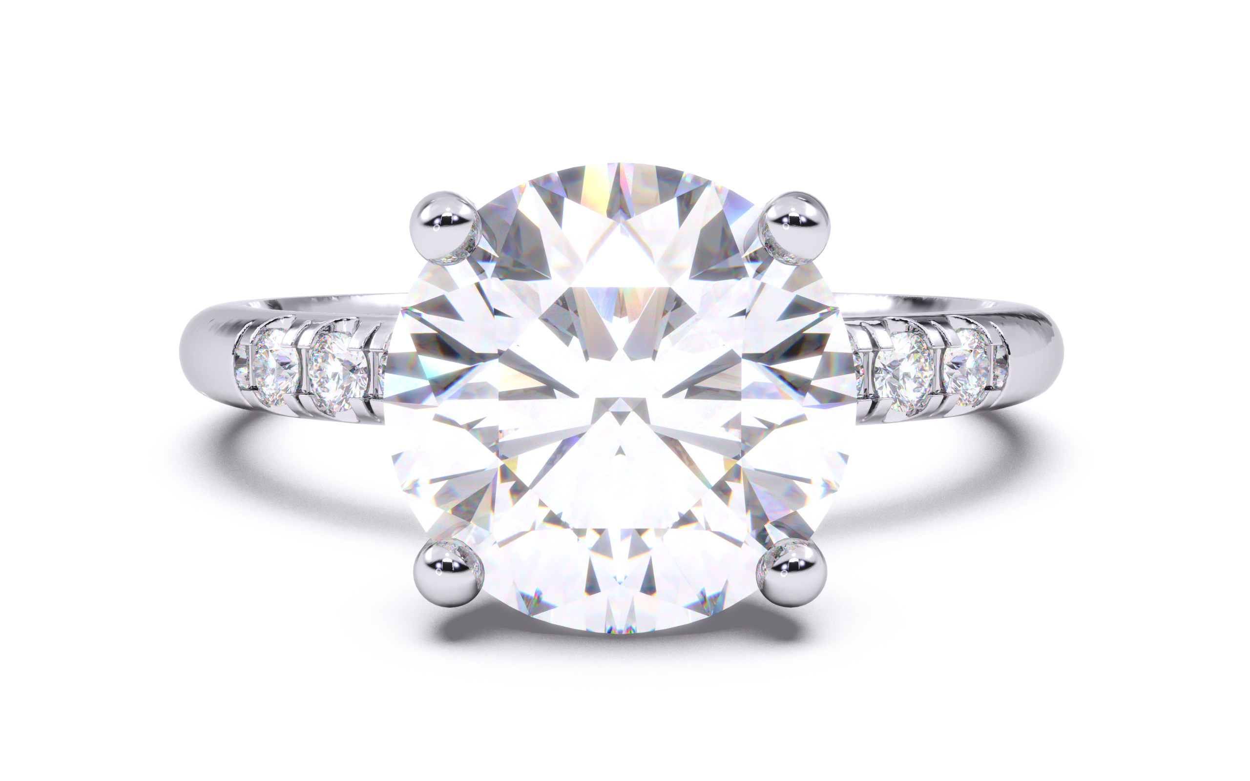 Round Diamond Pave Setting Solitaire Ring  3D print model_14