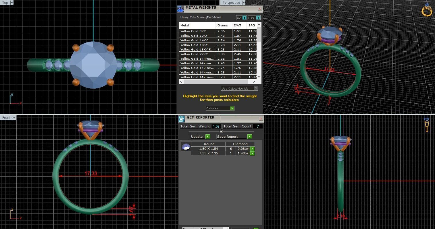 Round Diamond Pave Setting Solitaire Ring  3D print model_25