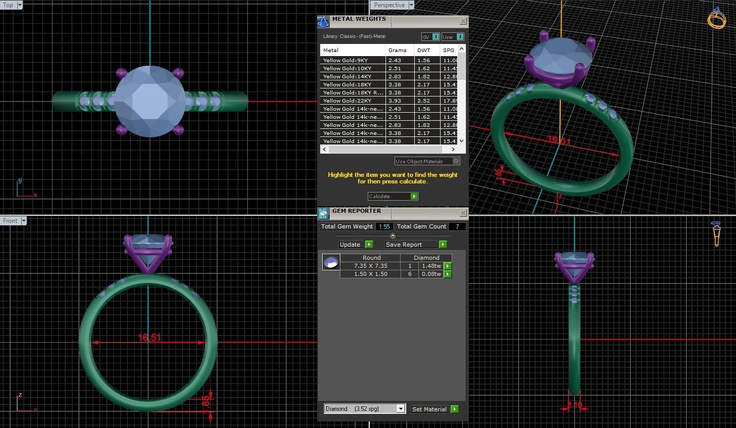 Round Diamond Pave Setting Solitaire Ring  3D print model_1