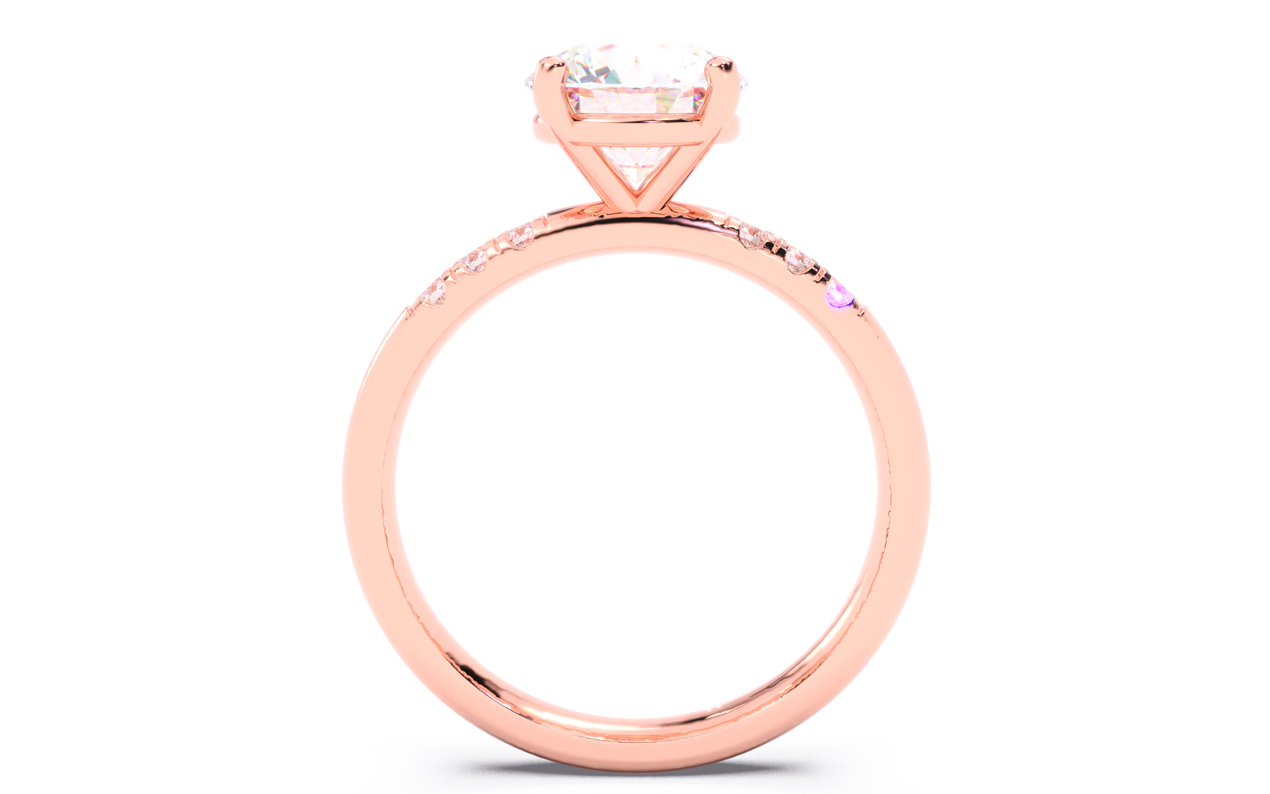 Round Diamond Pave Setting Solitaire Ring  3D print model_9