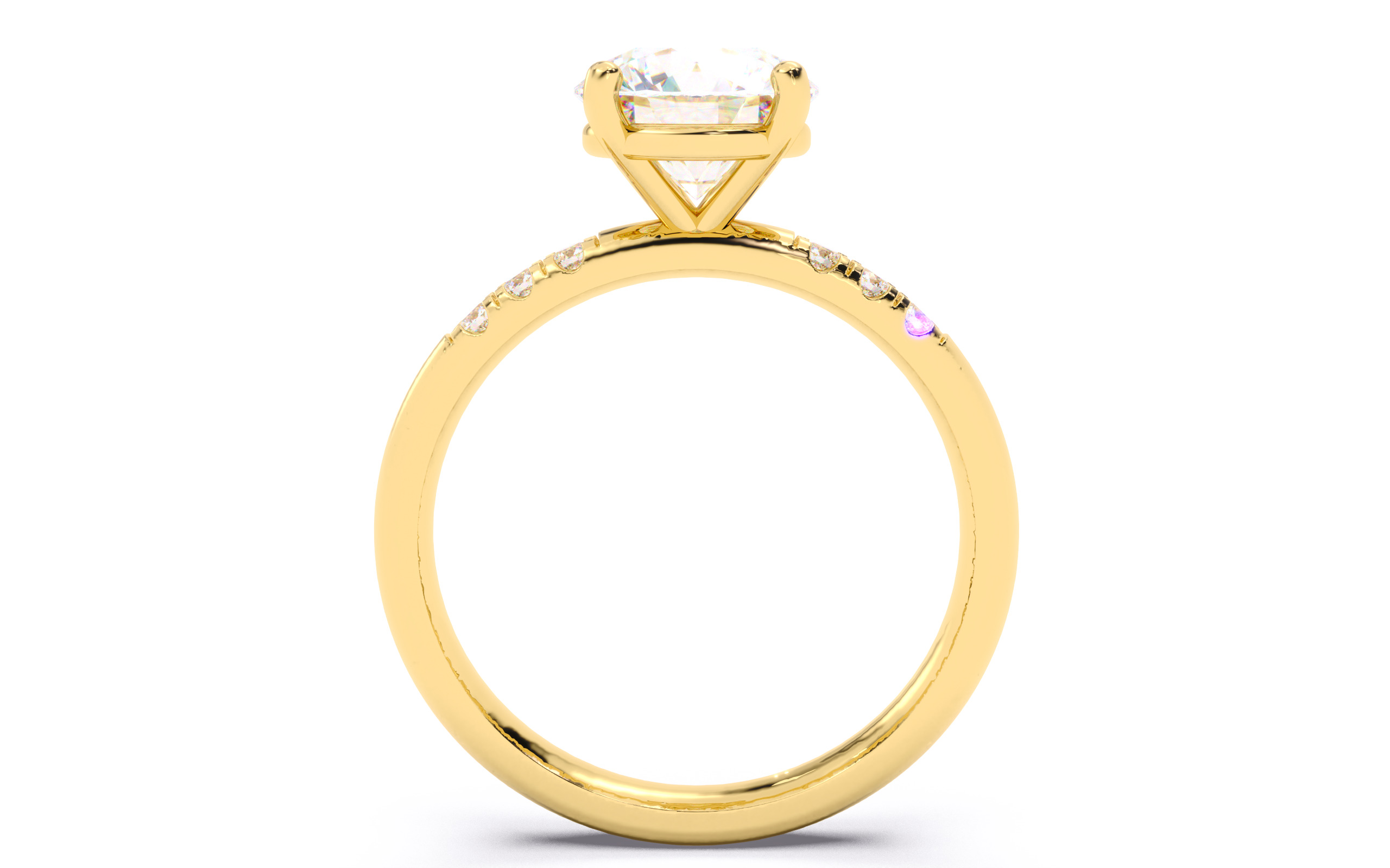 Round Diamond Pave Setting Solitaire Ring  3D print model_6