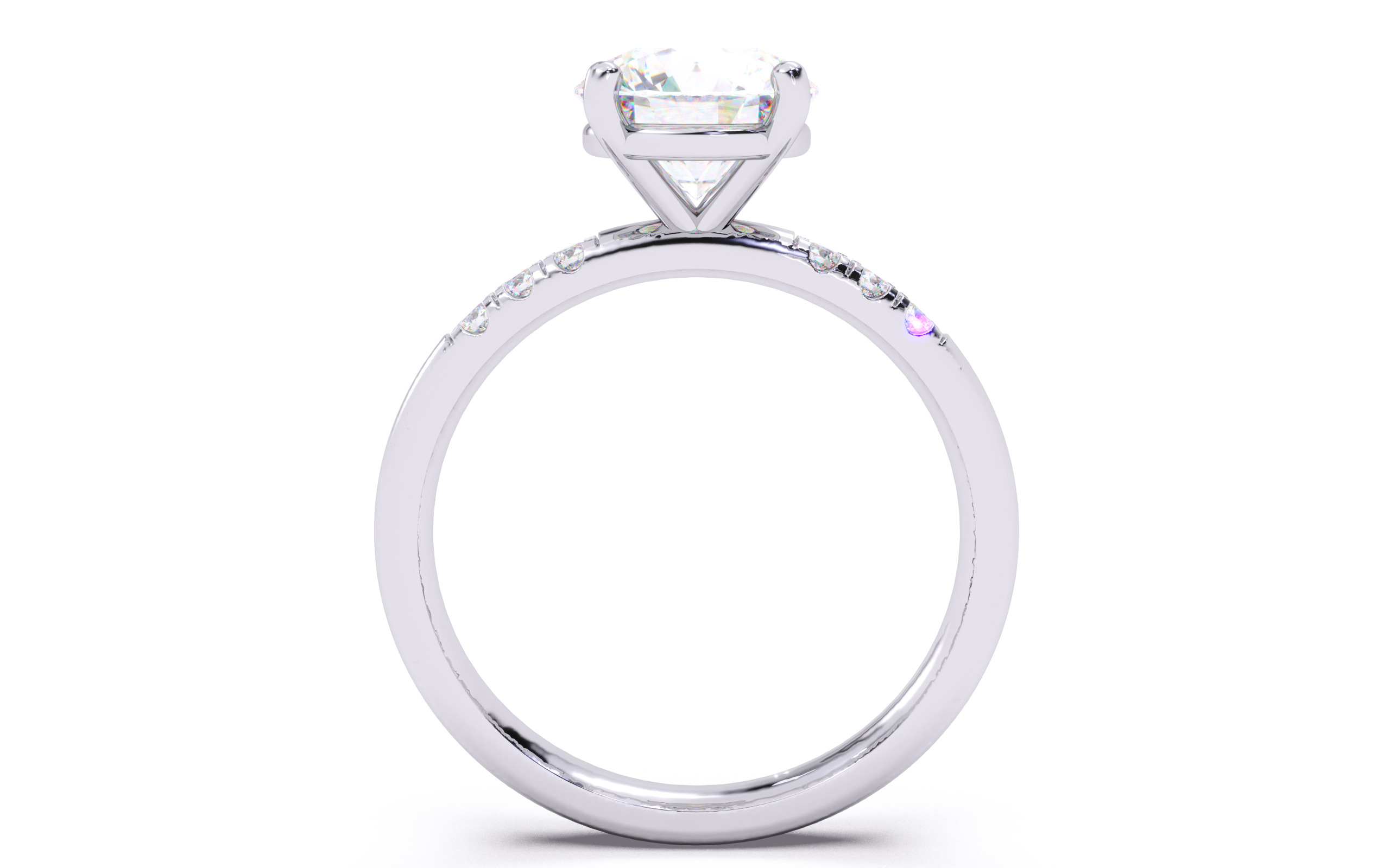 Round Diamond Pave Setting Solitaire Ring  3D print model_8