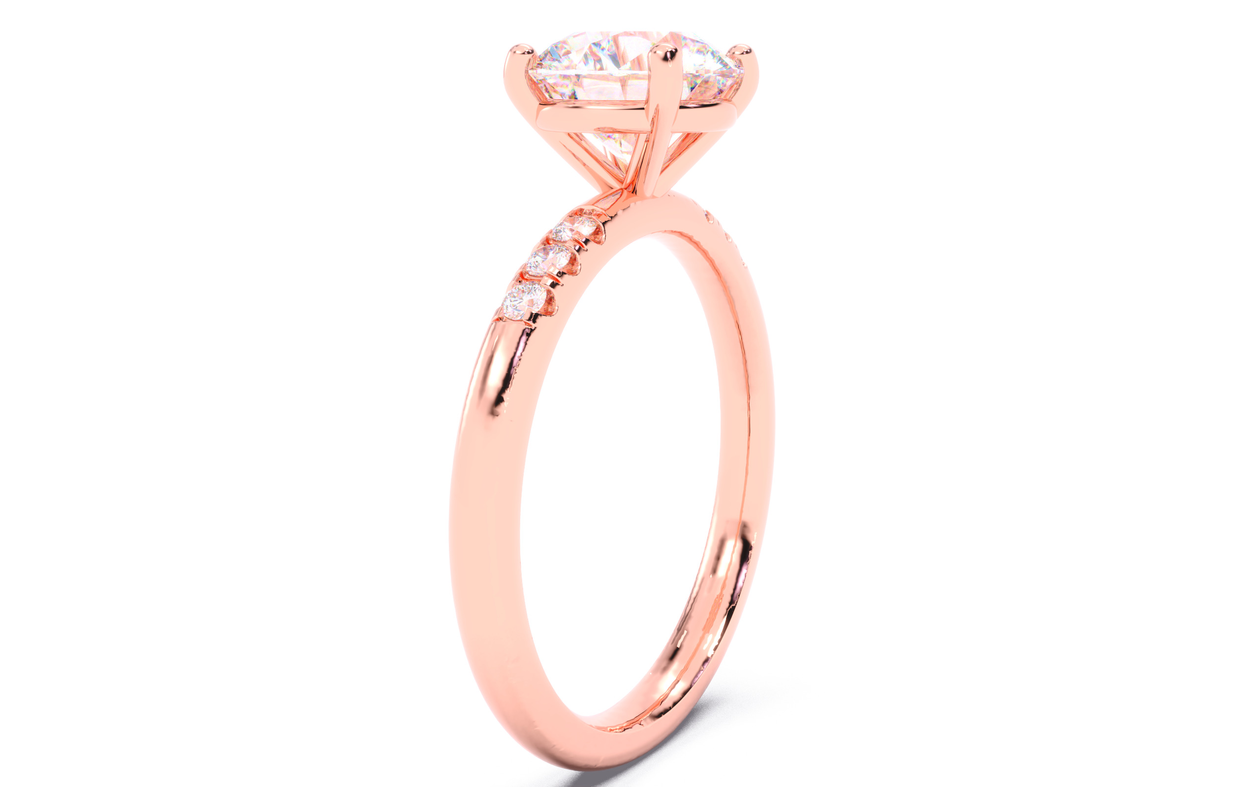 Round Diamond Pave Setting Solitaire Ring  3D print model_19