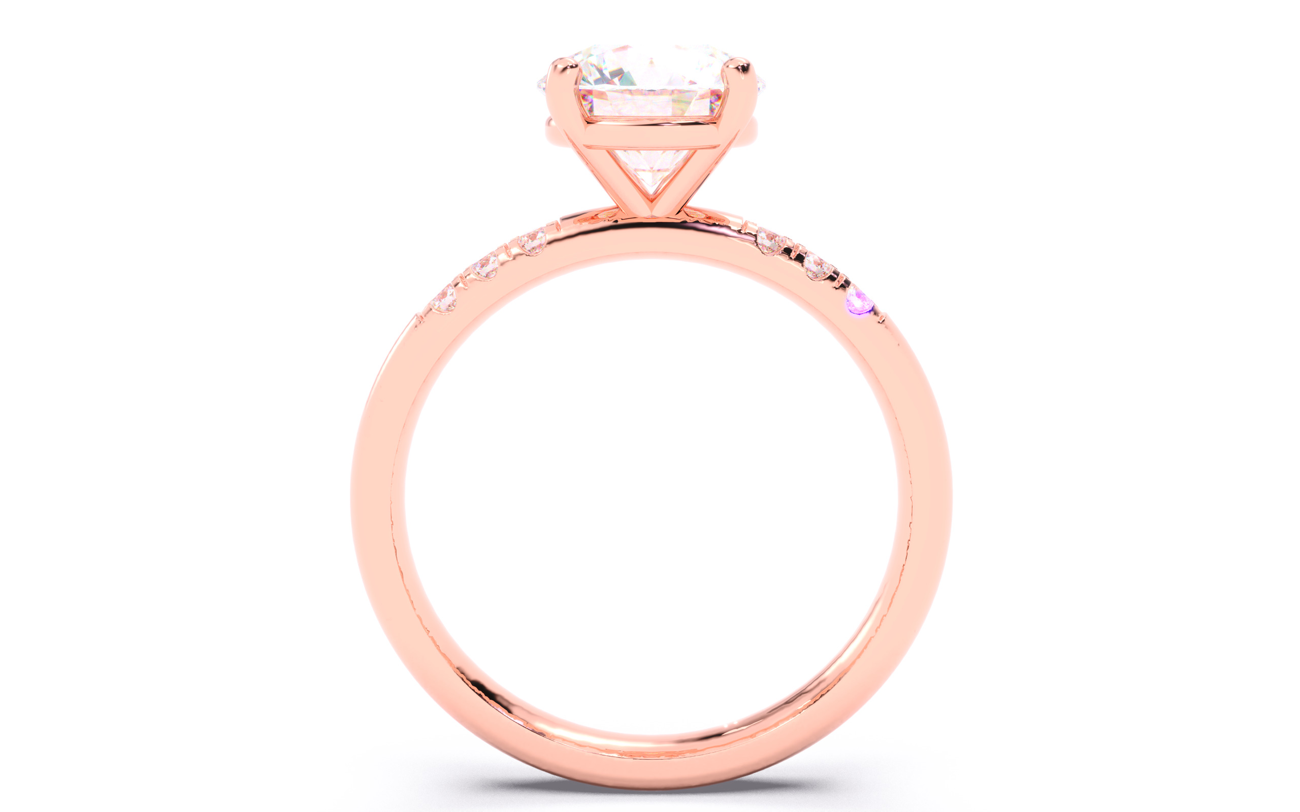 Round Diamond Pave Setting Solitaire Ring  3D print model_10
