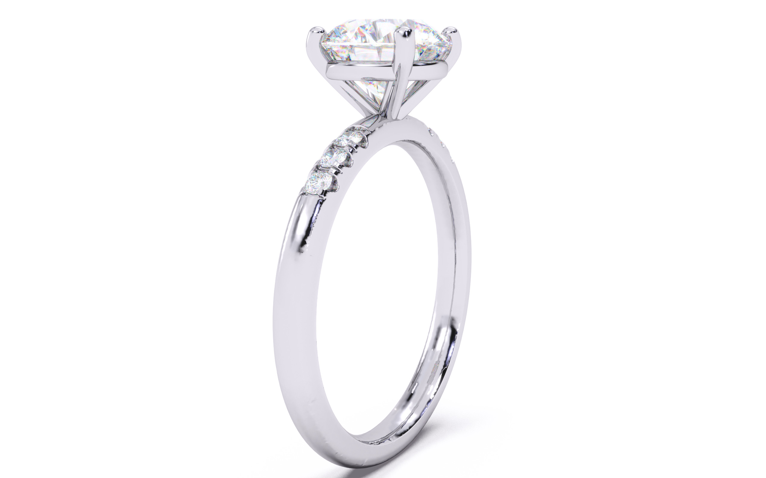 Round Diamond Pave Setting Solitaire Ring  3D print model_18