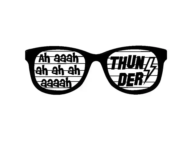 THUNDERSTRUCK ACDC FAN SUNGLASSES 3D print model