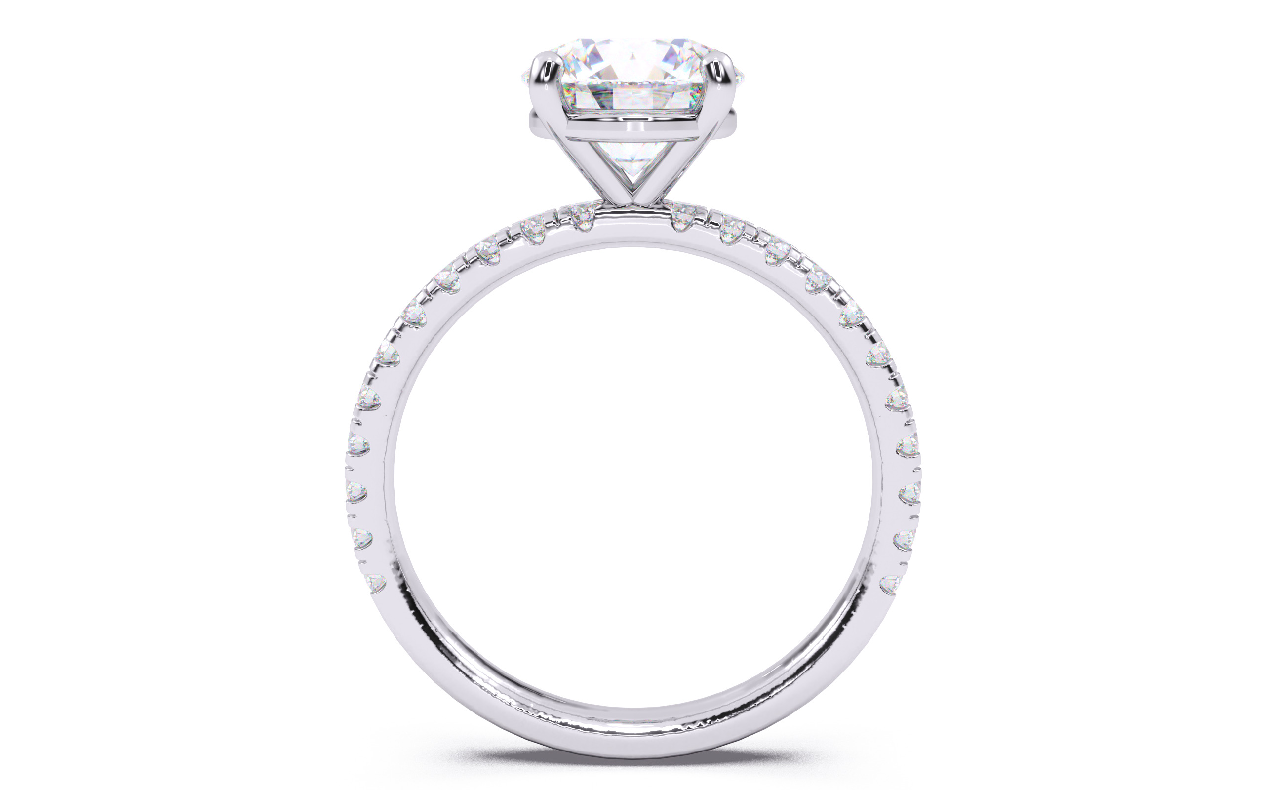 Round Diamond Pave Setting Solitaire Ring  3D print model_9
