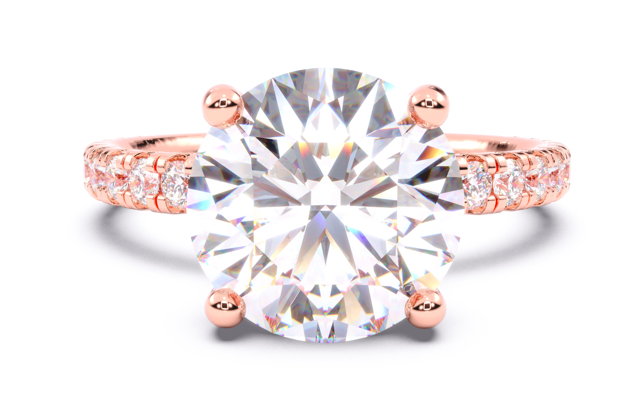 Round Diamond Pave Setting Solitaire Ring  3D print model_18