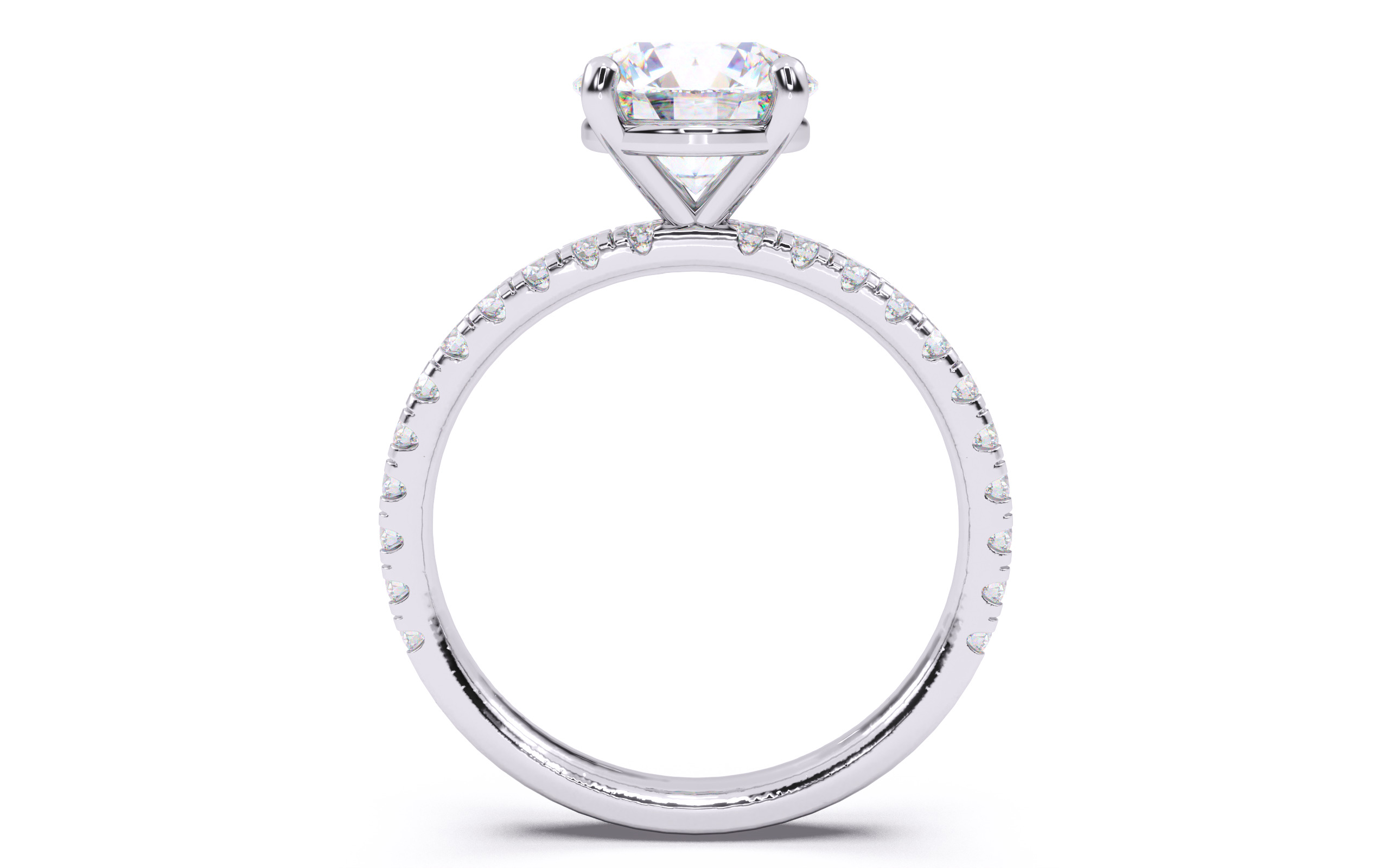 Round Diamond Pave Setting Solitaire Ring  3D print model_10