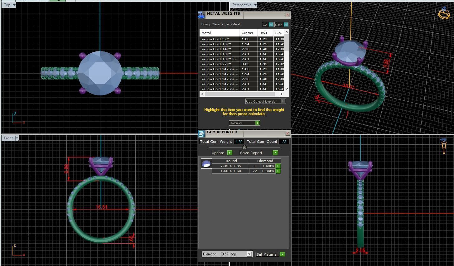Round Diamond Pave Setting Solitaire Ring  3D print model_1