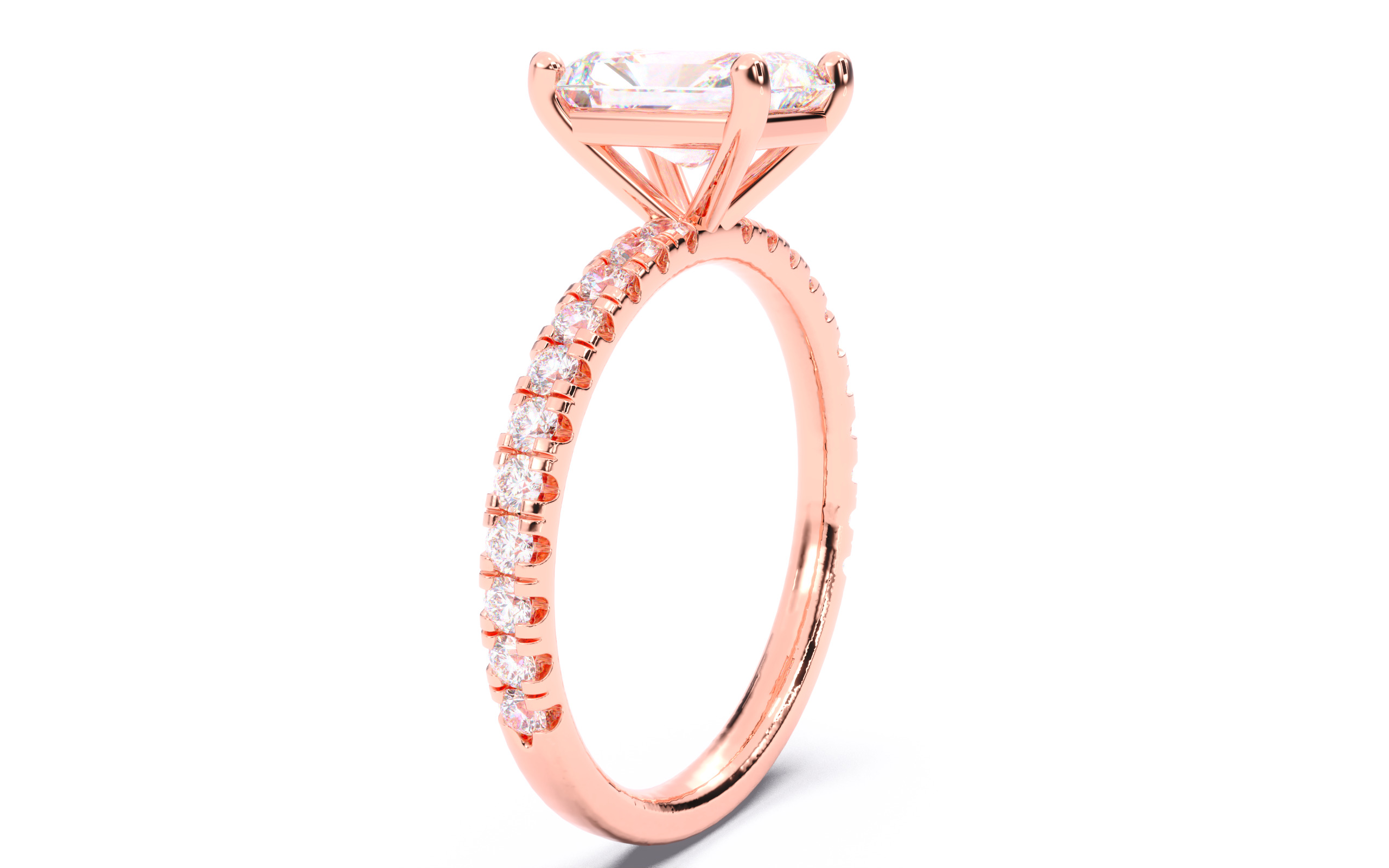 Round Diamond Pave Setting Solitaire Ring  3D print model_19