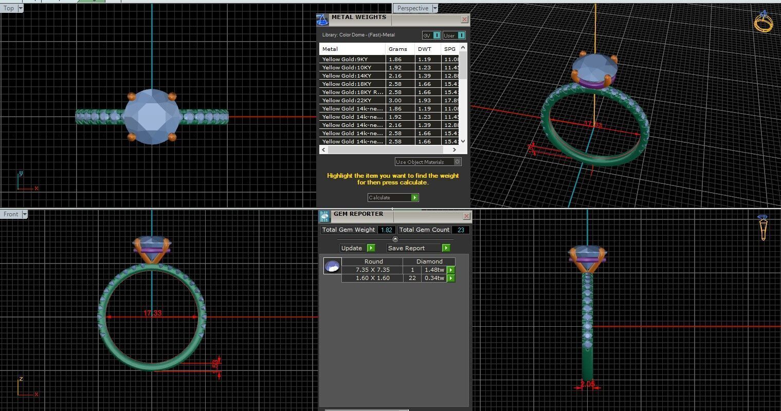 Round Diamond Pave Setting Solitaire Ring  3D print model_27