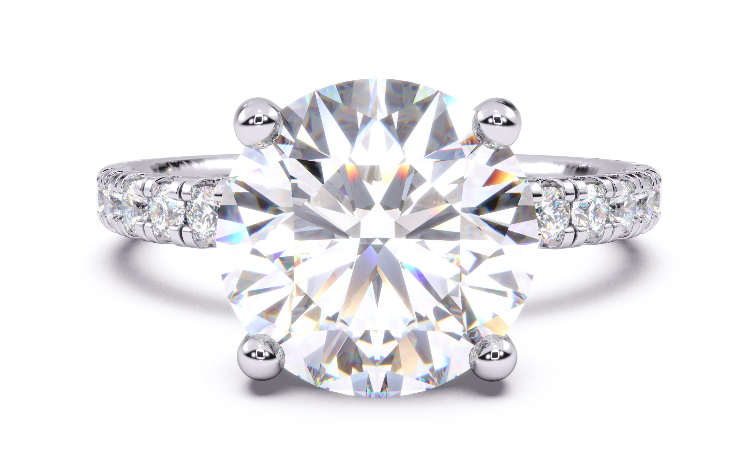 Round Diamond Pave Setting Solitaire Ring  3D print model_17