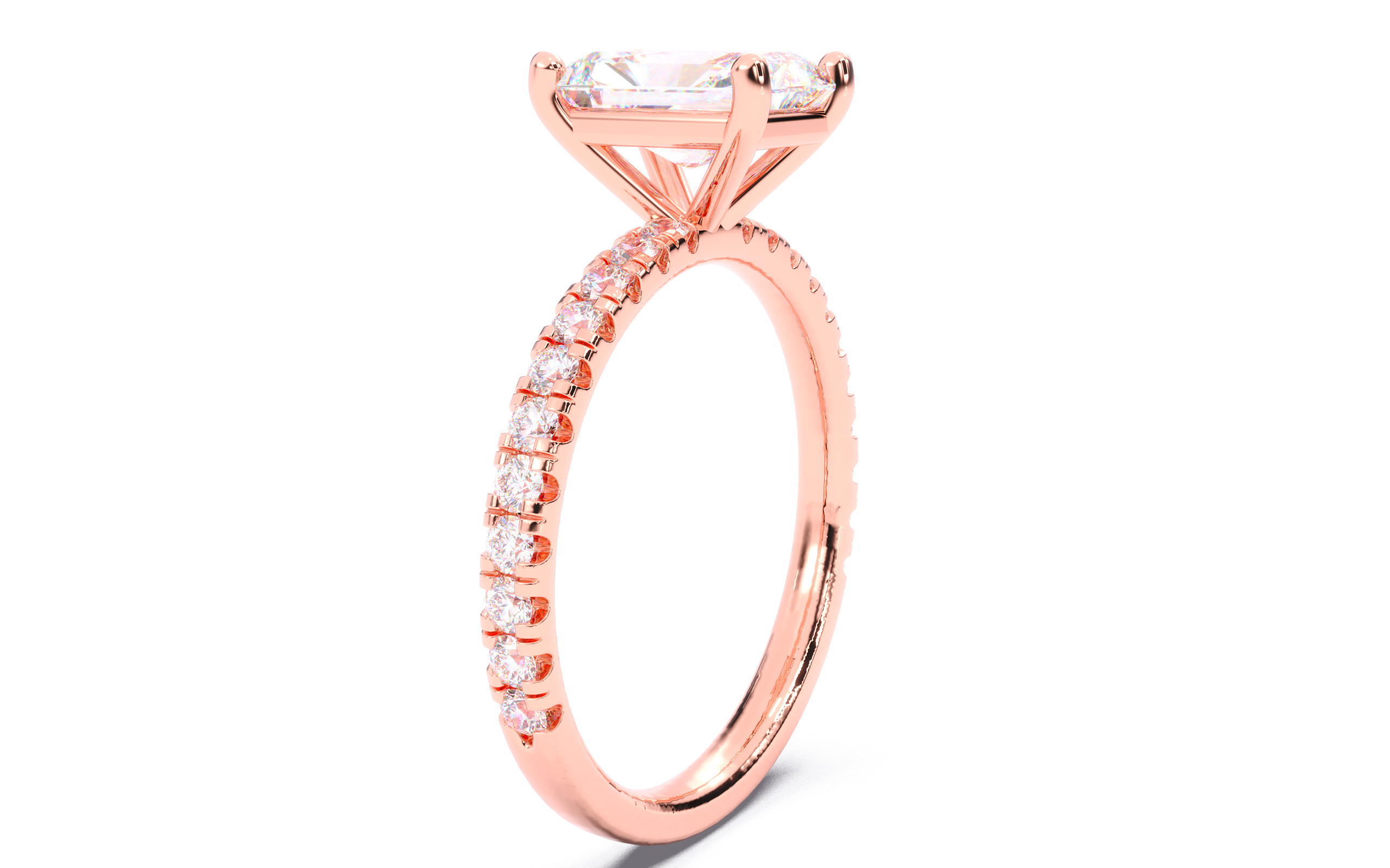 Round Diamond Pave Setting Solitaire Ring  3D print model_2