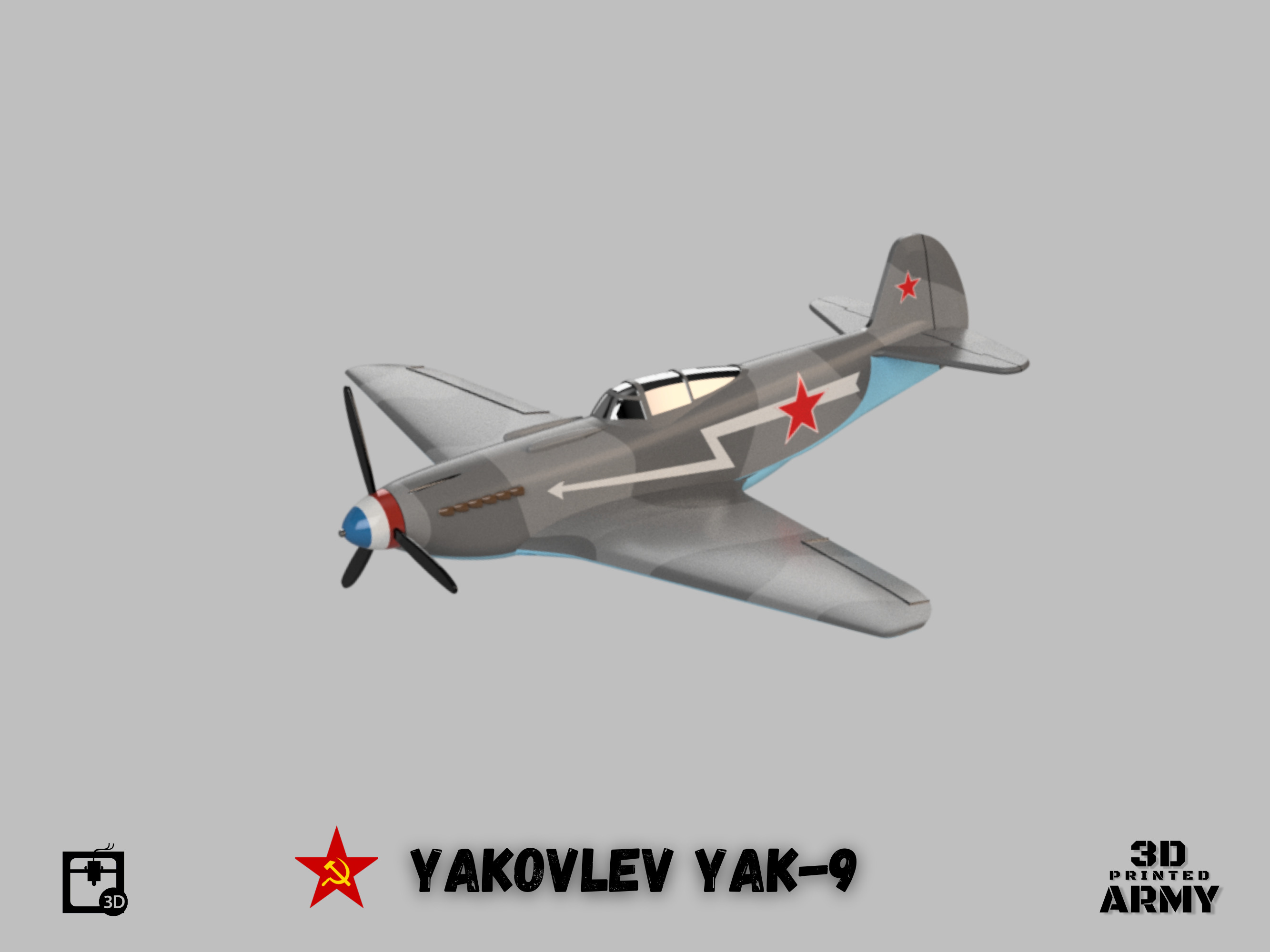 Yakovlev YaK-9 scalemodel - scale 1-44 3D print model_1