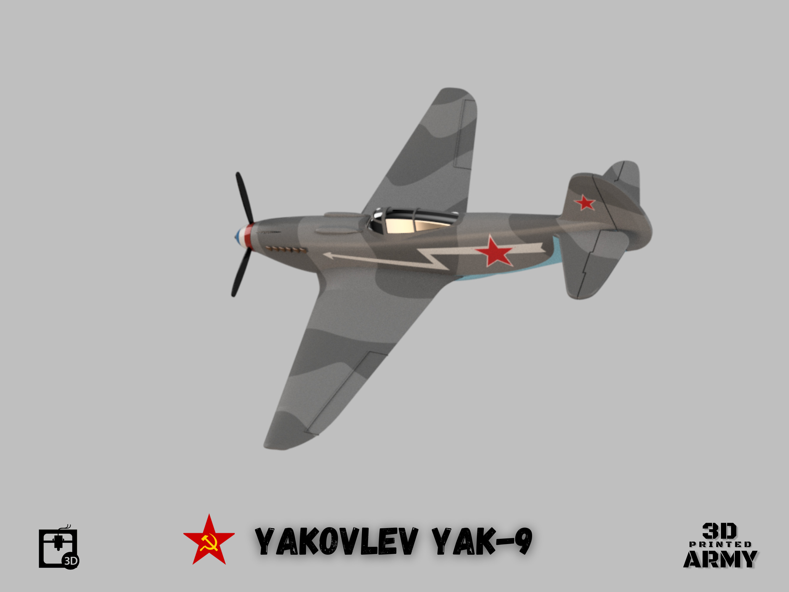 Yakovlev YaK-9 scalemodel - scale 1-44 3D print model_2