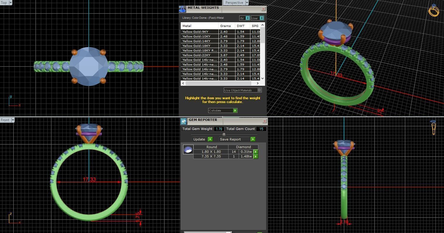 Round Diamond Pave Setting Solitaire Ring  3D print model_25