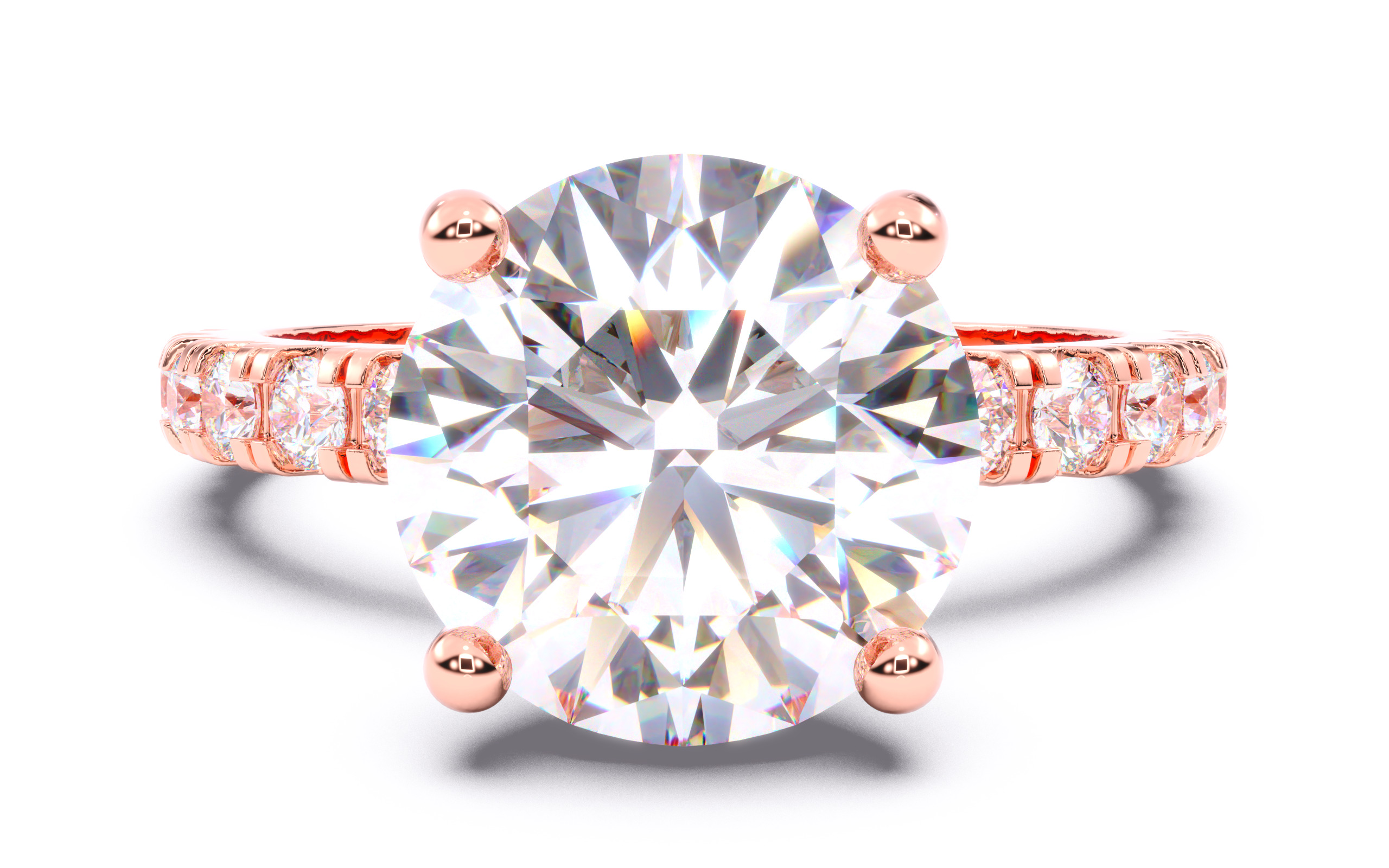 Round Diamond Pave Setting Solitaire Ring  3D print model_16