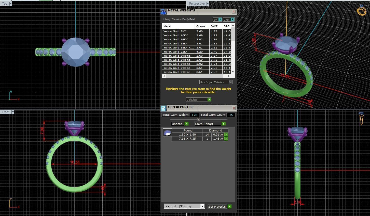 Round Diamond Pave Setting Solitaire Ring  3D print model_1