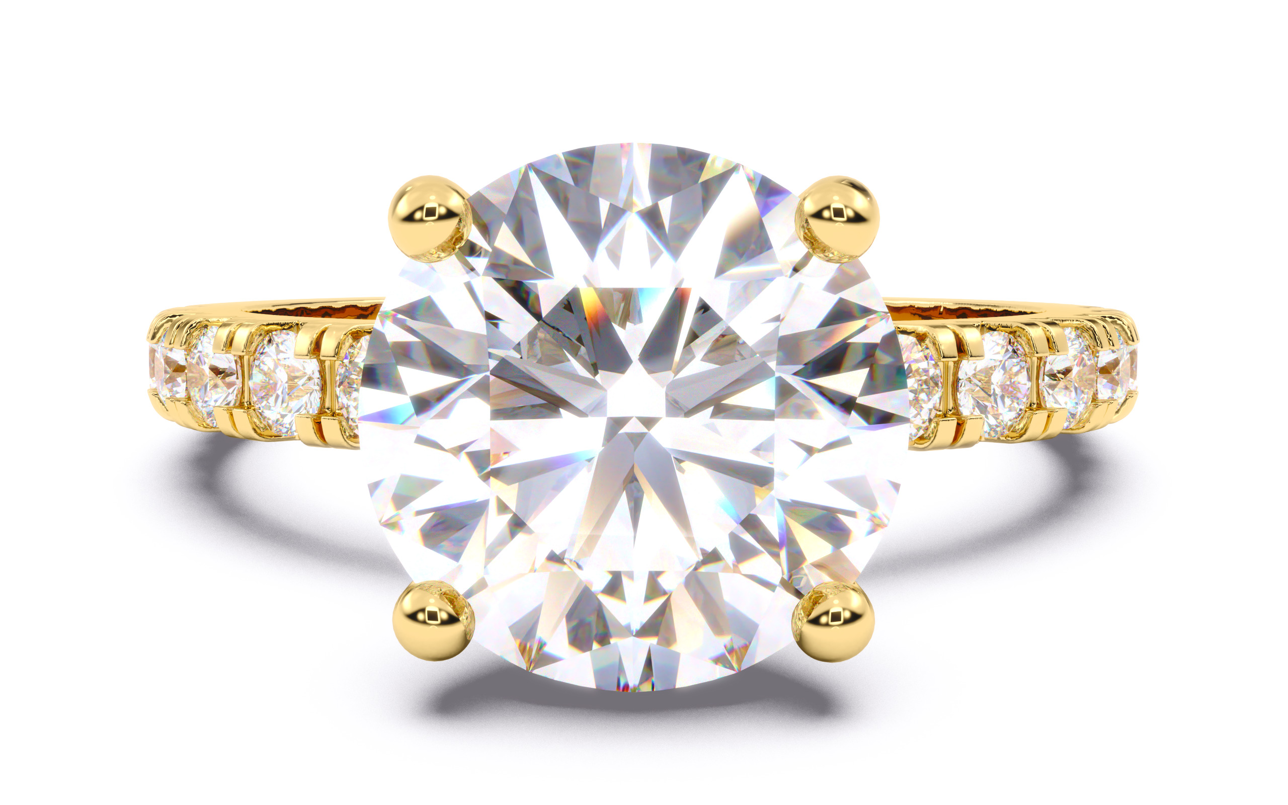 Round Diamond Pave Setting Solitaire Ring  3D print model_12