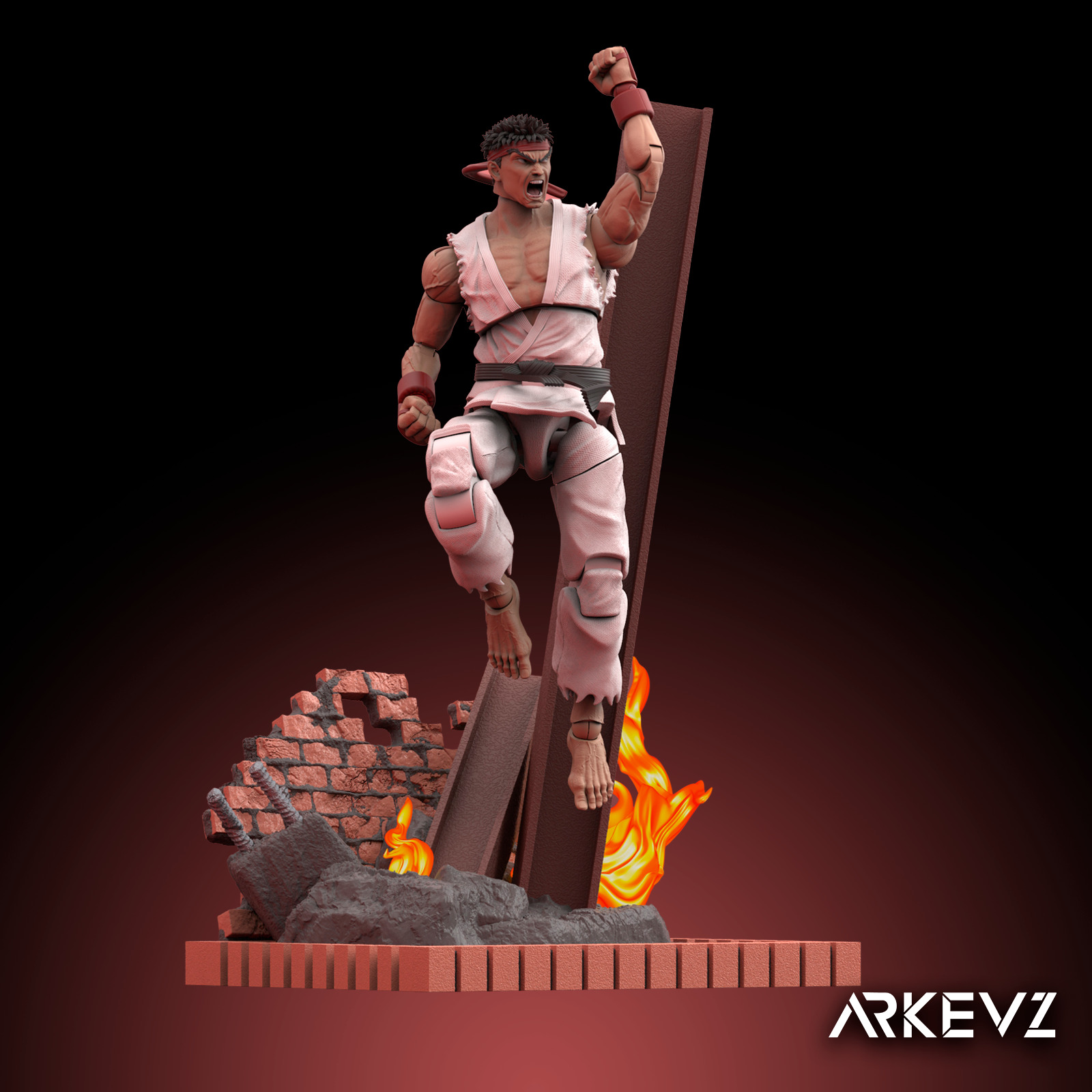 Action Figure Ryu Street Fighter 3D print model_5