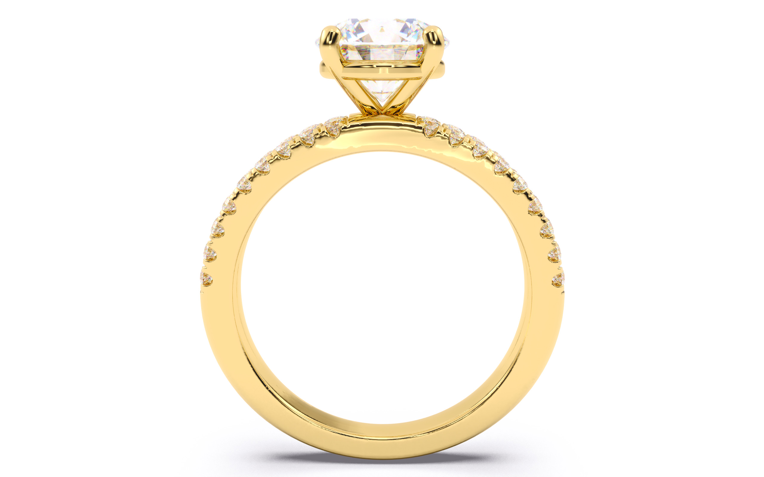 Round Diamond Pave Setting Solitaire Ring  3D print model_10