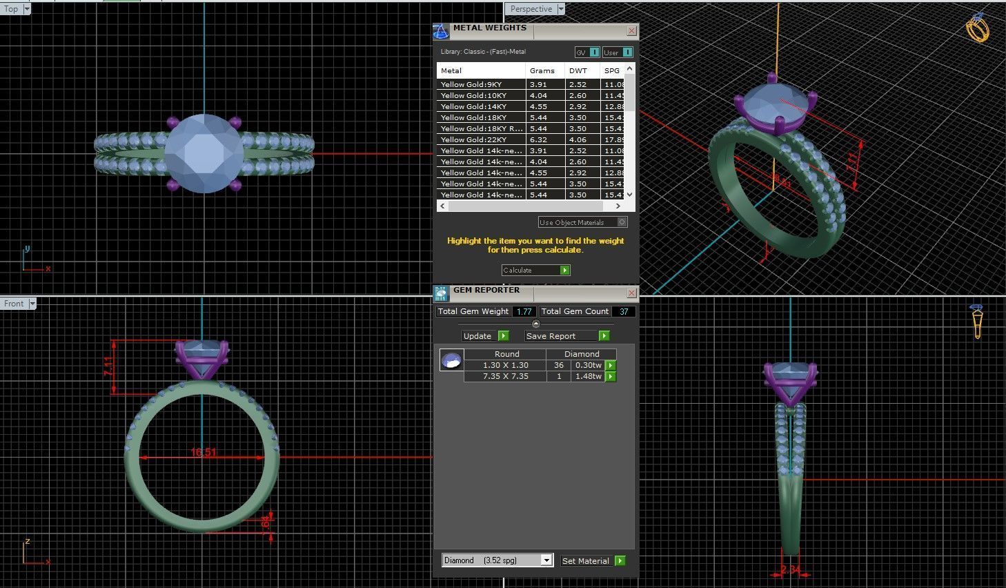 Round Diamond Pave Setting Solitaire Ring  3D print model_1