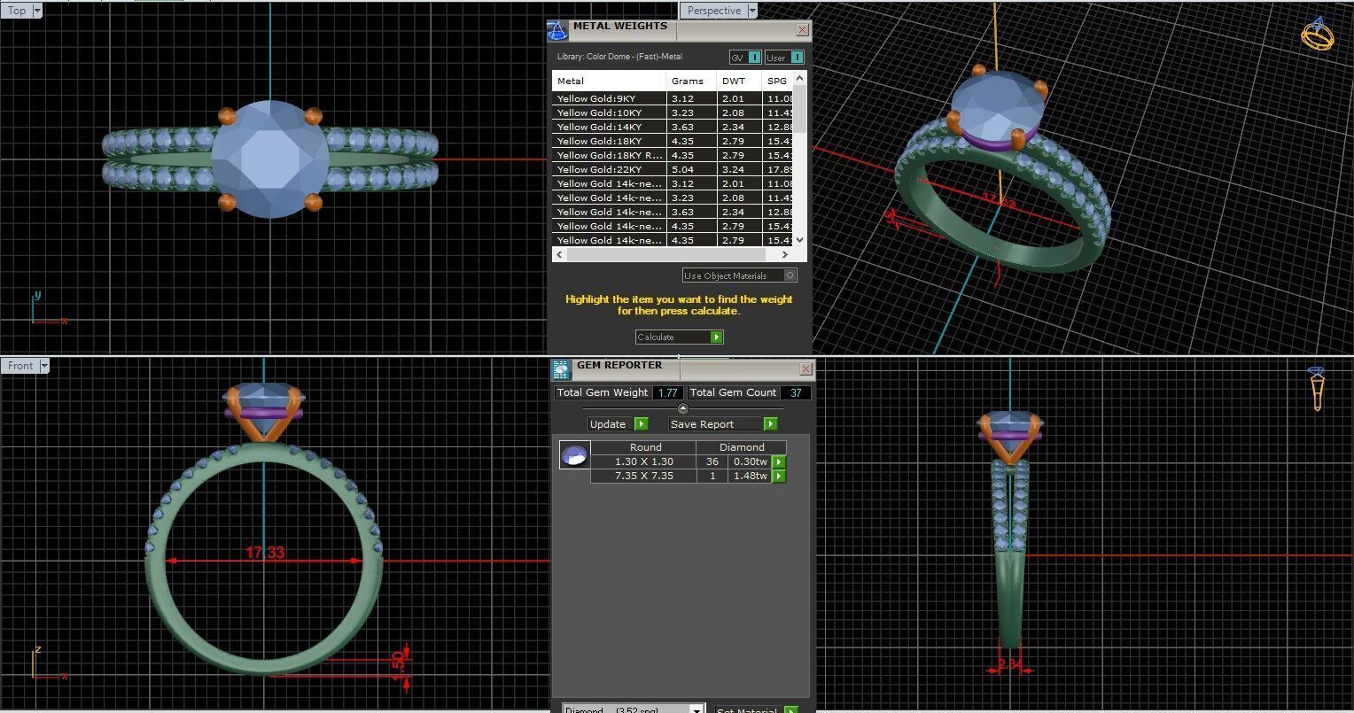Round Diamond Pave Setting Solitaire Ring  3D print model_25