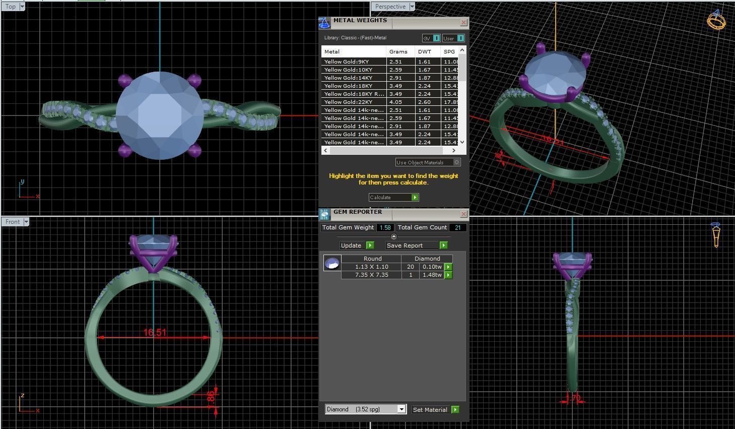Round Diamond Pave Setting Solitaire Ring  3D print model_1