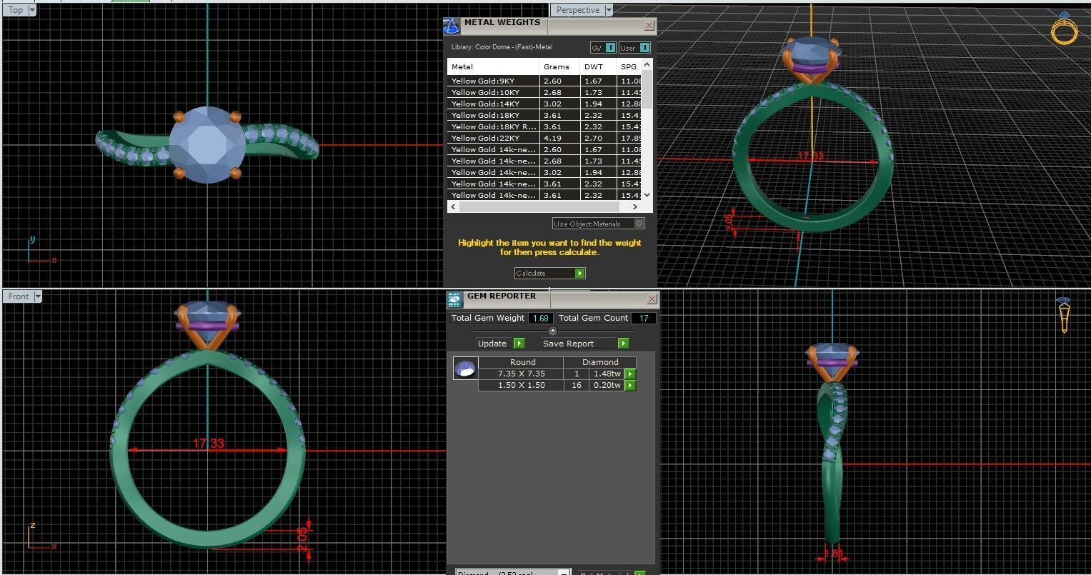 Round Diamond Pave Setting Solitaire Ring  3D print model_21