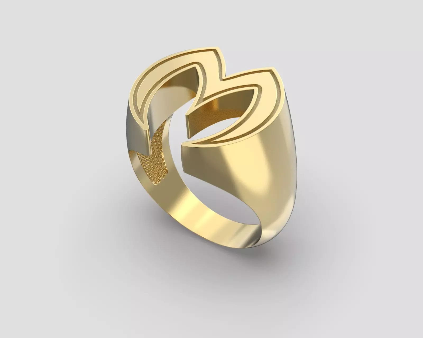 Ring R 154 Letter M 3D print model