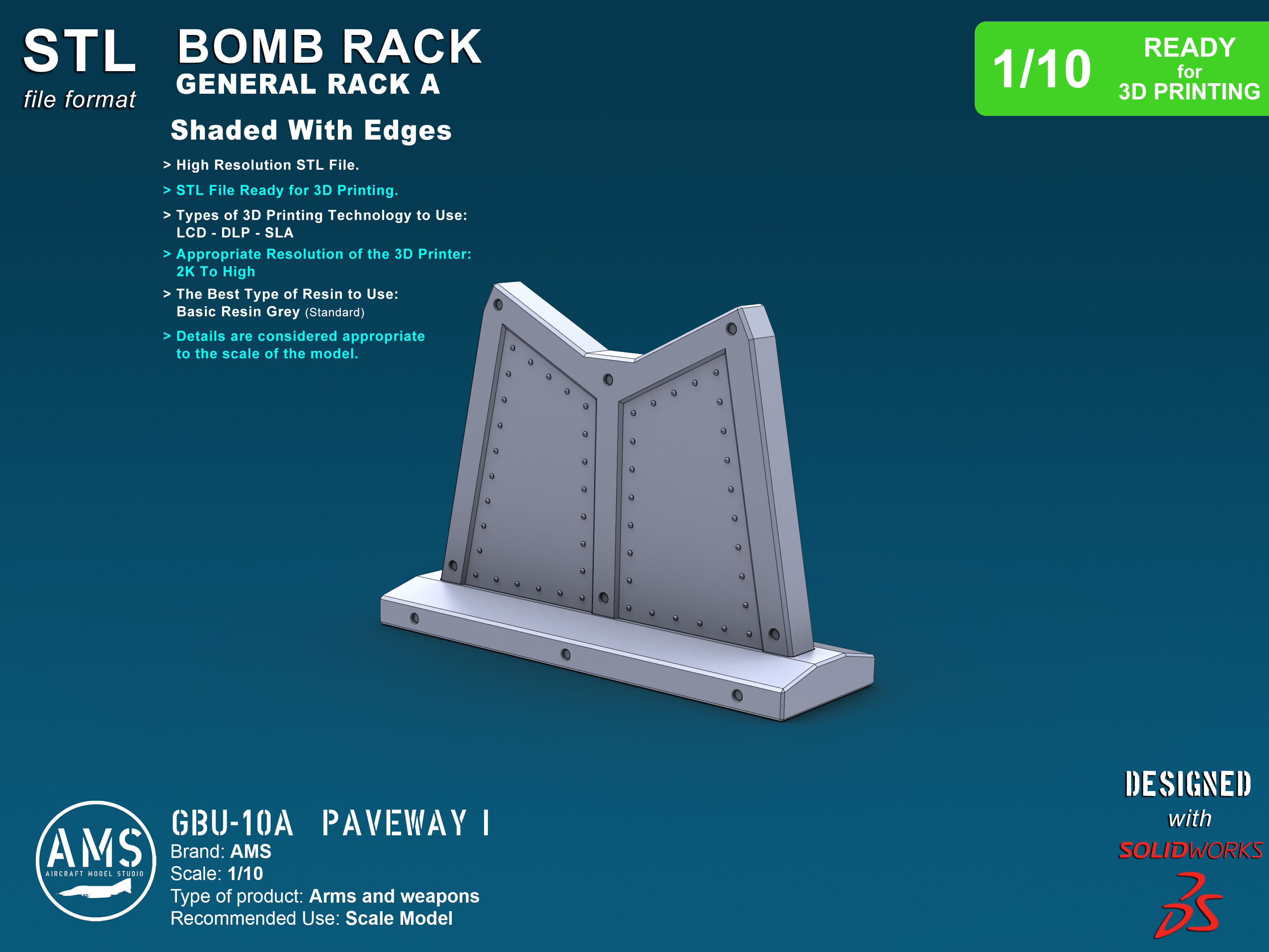 GBU-10A Paveway I - Scale 1-10 3D print model_7