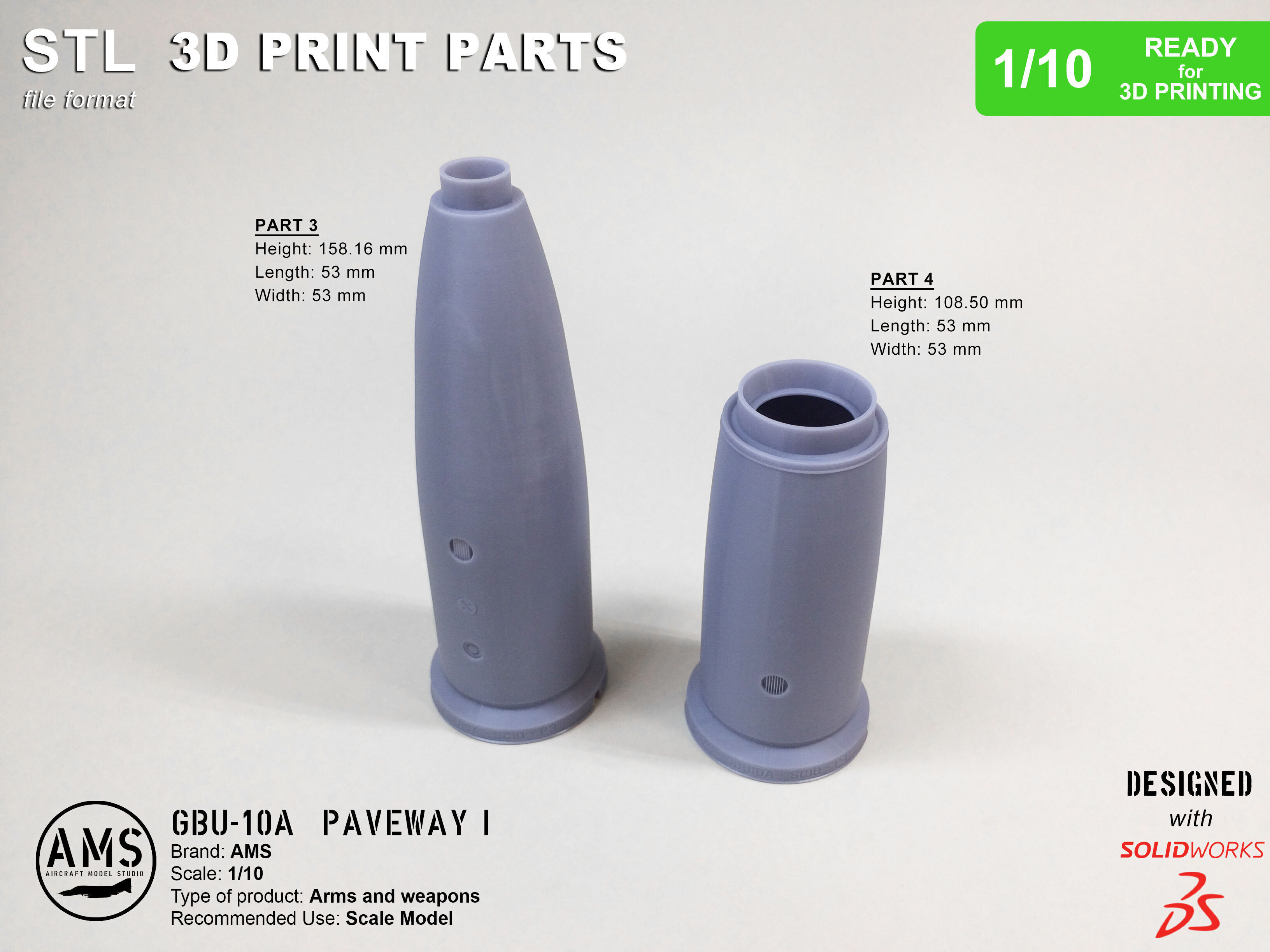 GBU-10A Paveway I - Scale 1-10 3D print model_17