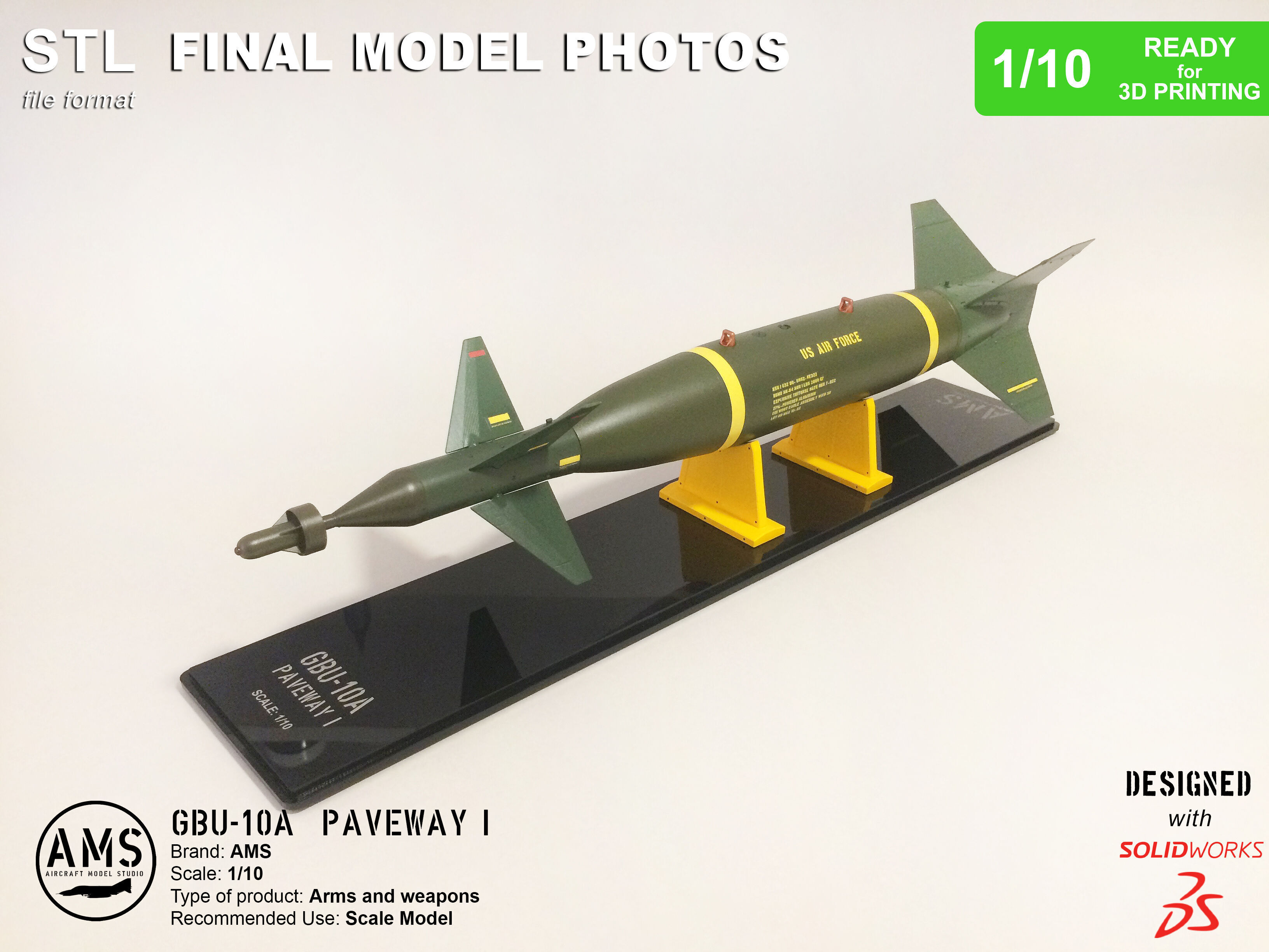 GBU-10A Paveway I - Scale 1-10 3D print model_22