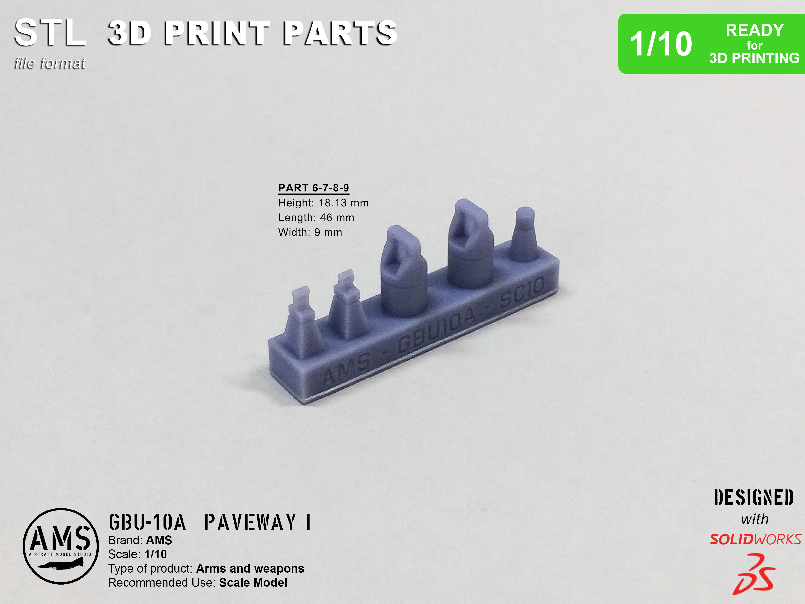GBU-10A Paveway I - Scale 1-10 3D print model_19