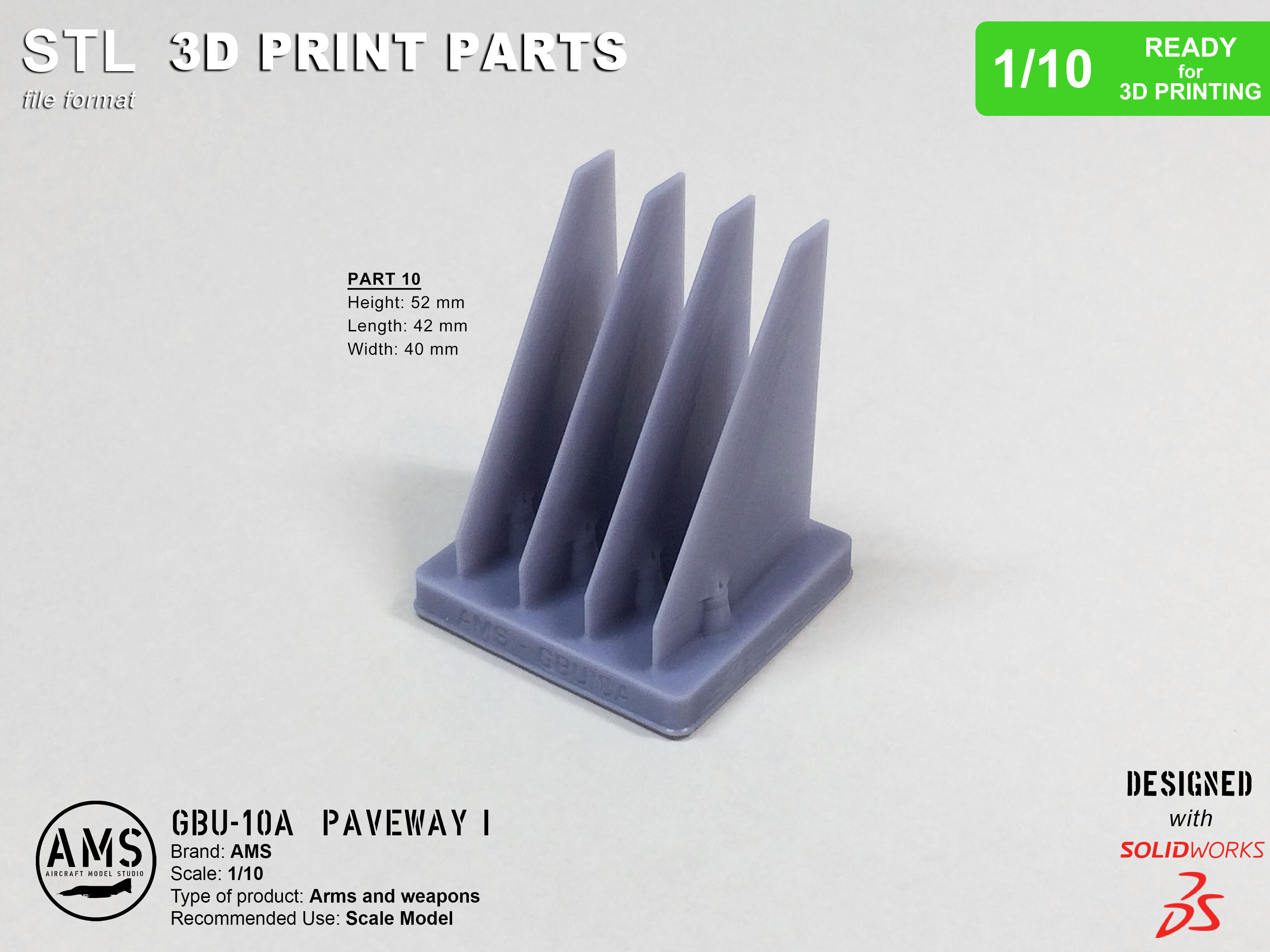 GBU-10A Paveway I - Scale 1-10 3D print model_20