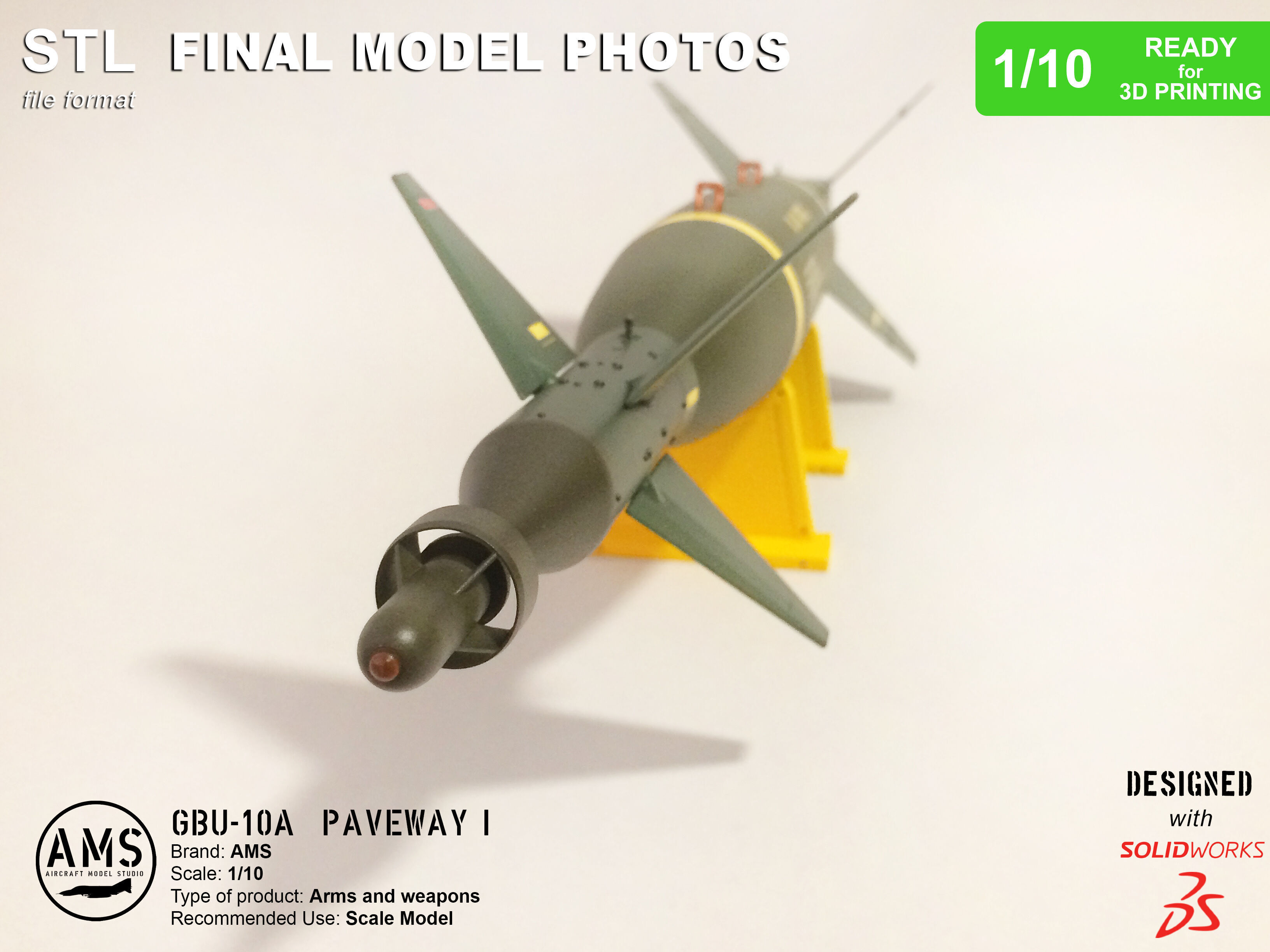 GBU-10A Paveway I - Scale 1-10 3D print model_25