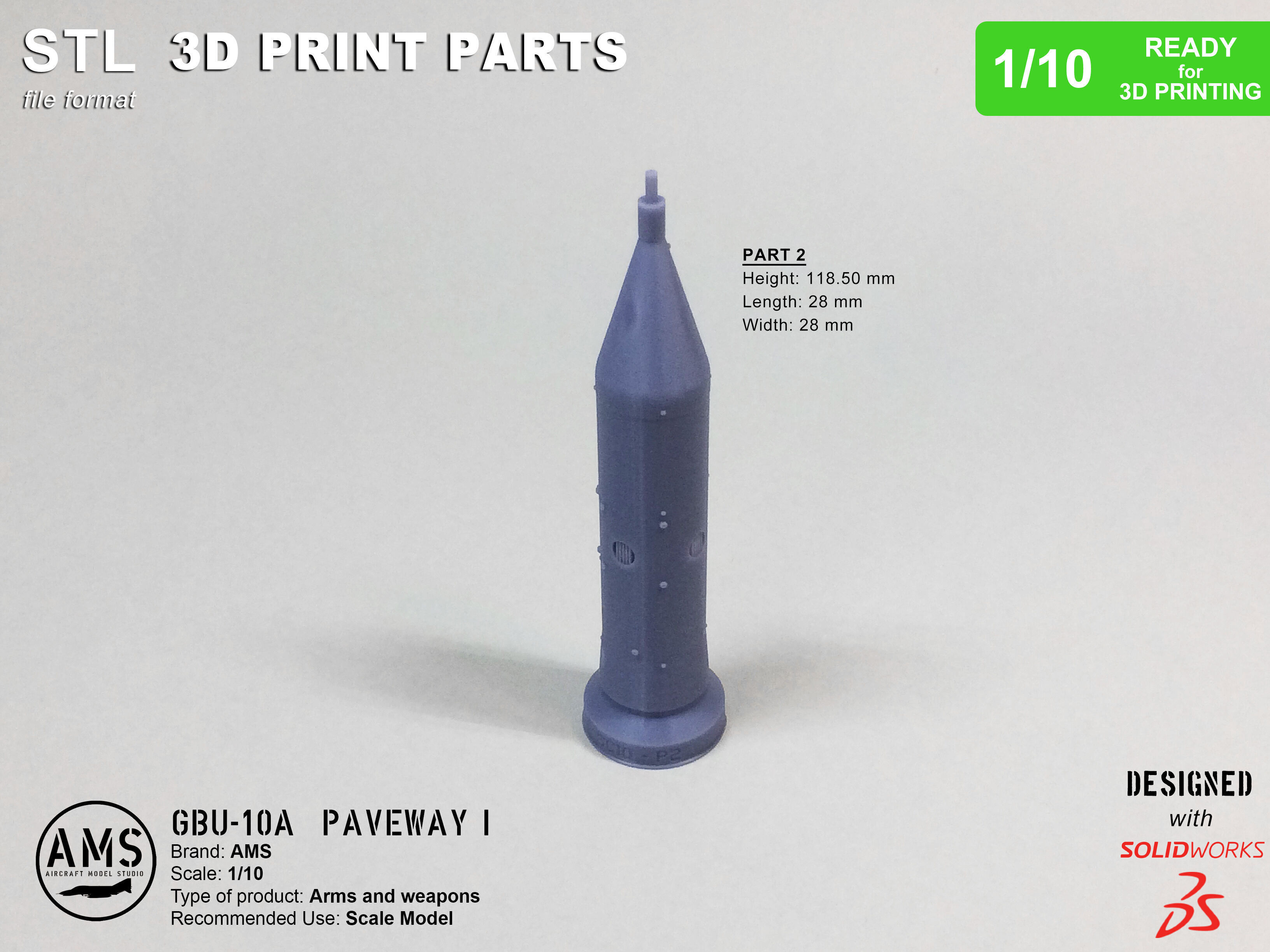 GBU-10A Paveway I - Scale 1-10 3D print model_16