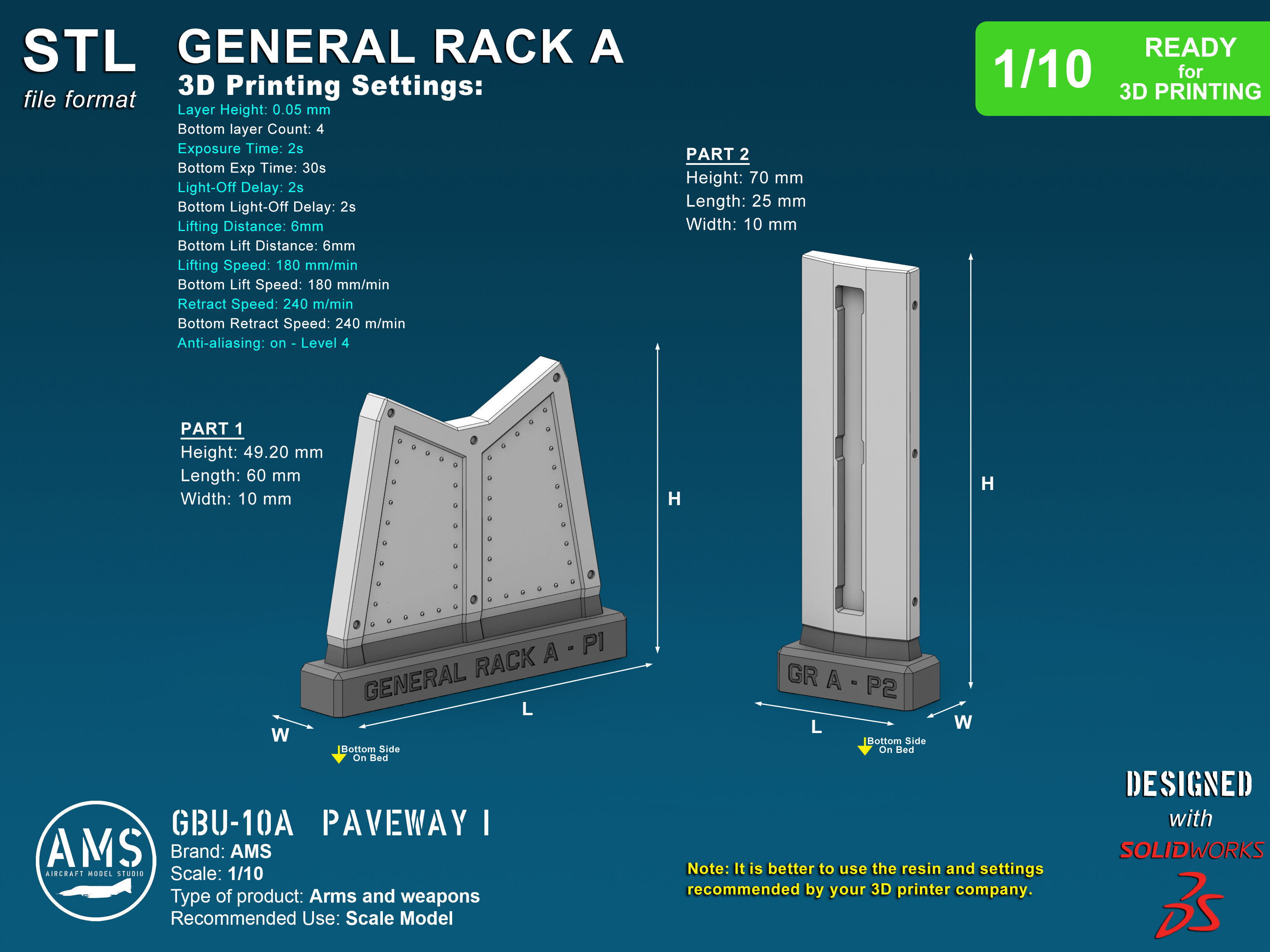 GBU-10A Paveway I - Scale 1-10 3D print model_9