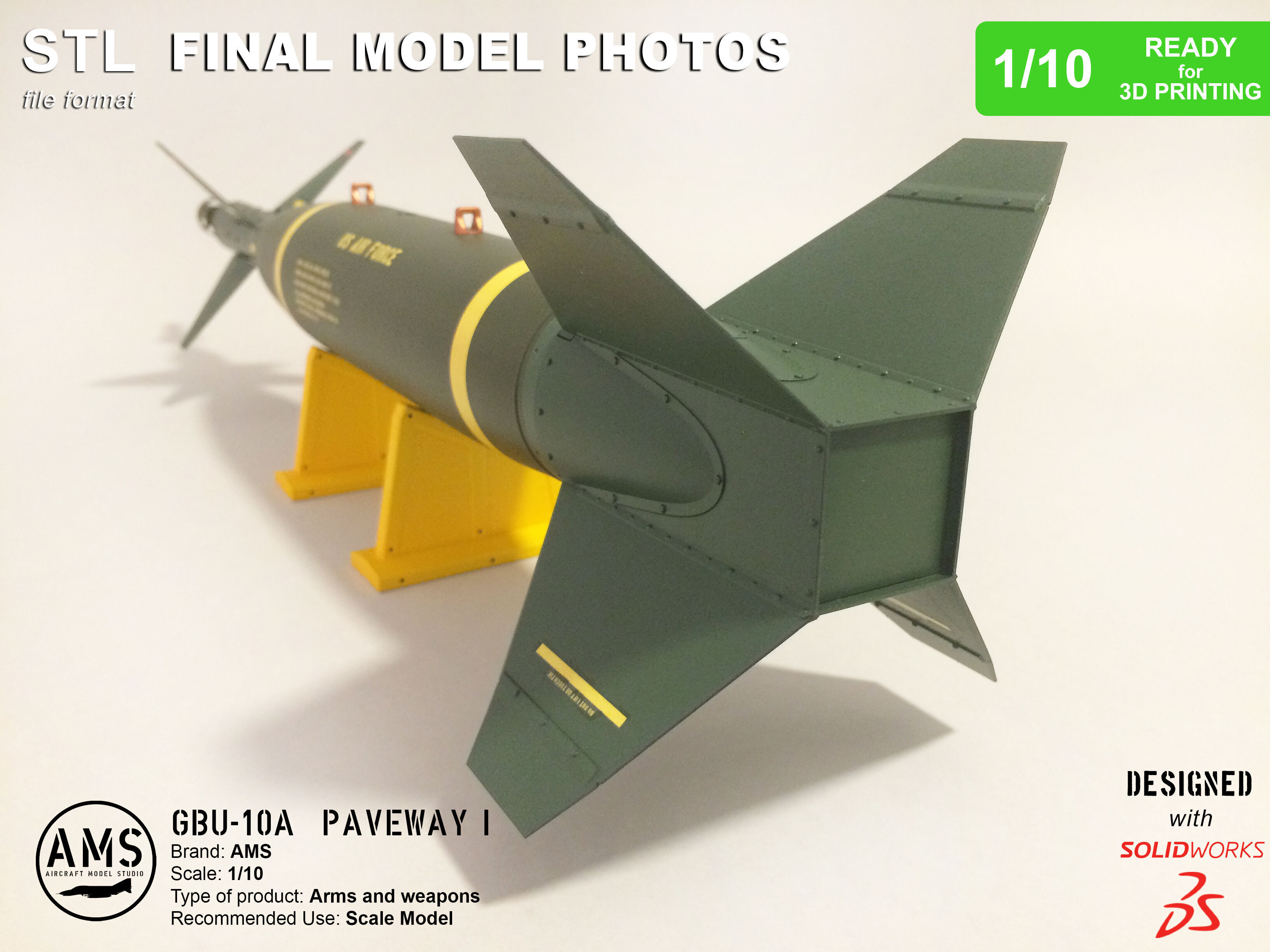 GBU-10A Paveway I - Scale 1-10 3D print model_26