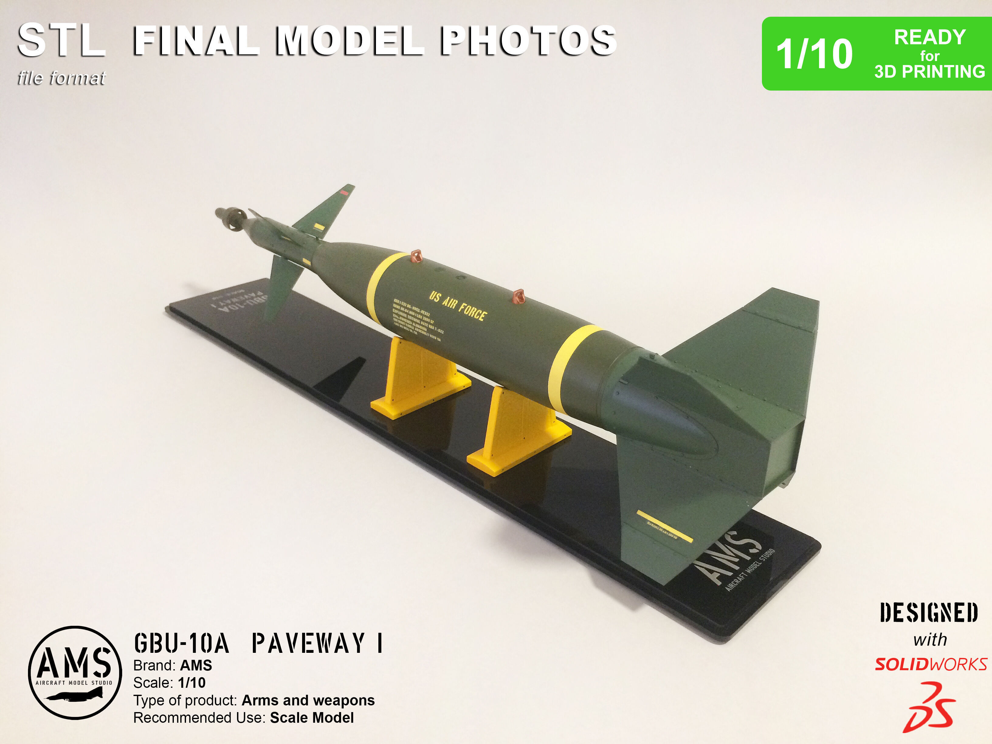 GBU-10A Paveway I - Scale 1-10 3D print model_23