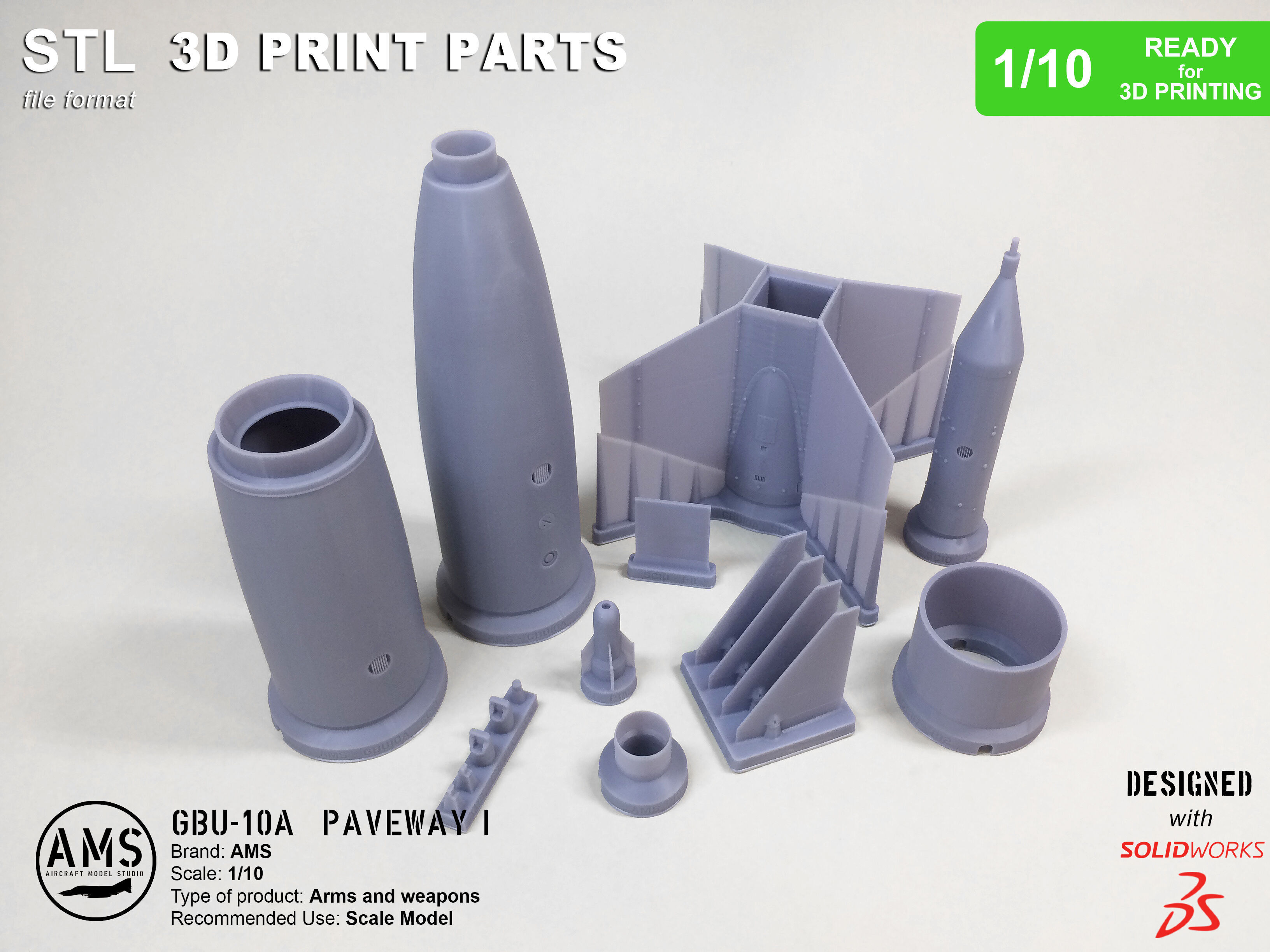 GBU-10A Paveway I - Scale 1-10 3D print model_14
