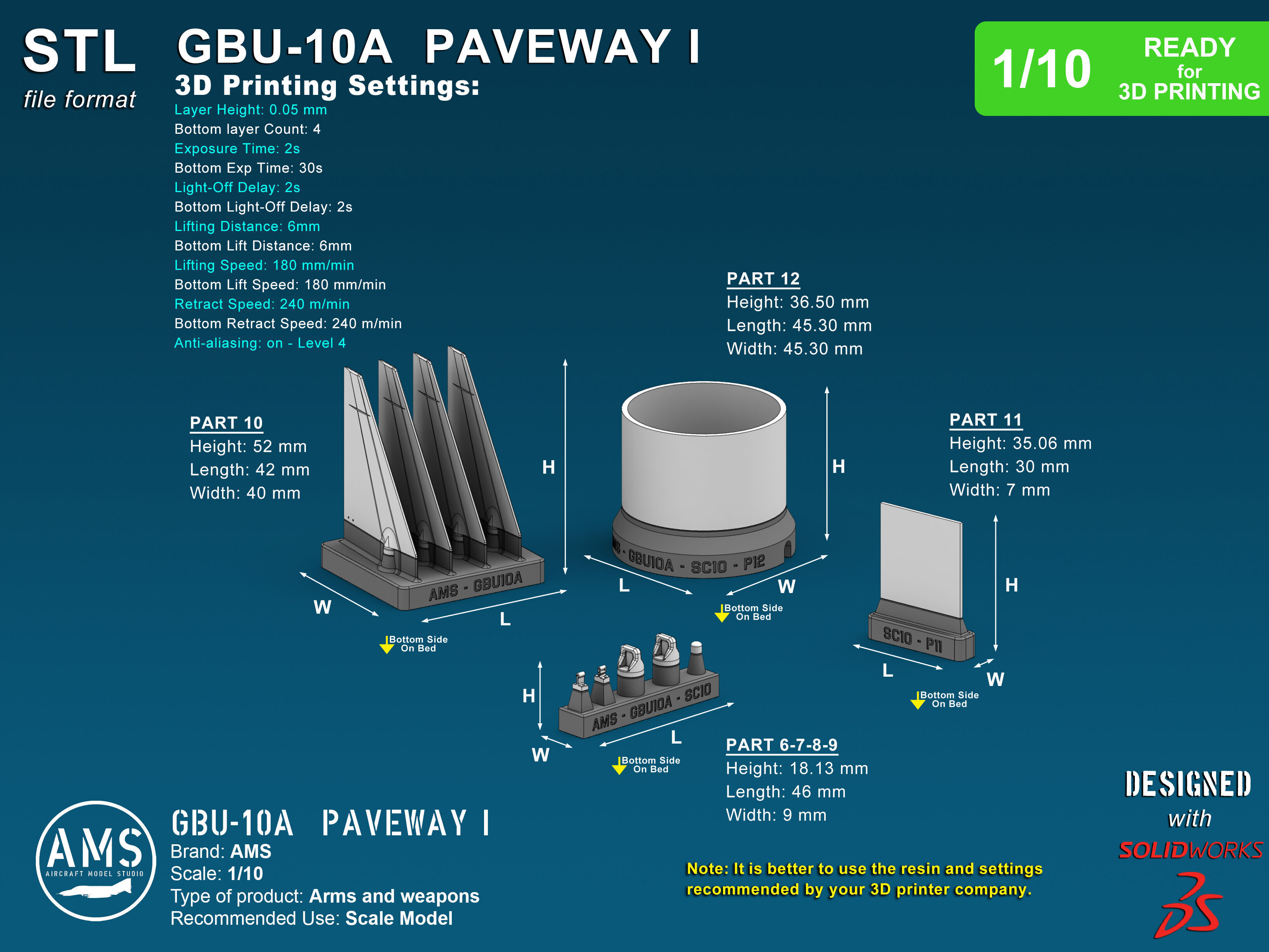 GBU-10A Paveway I - Scale 1-10 3D print model_6