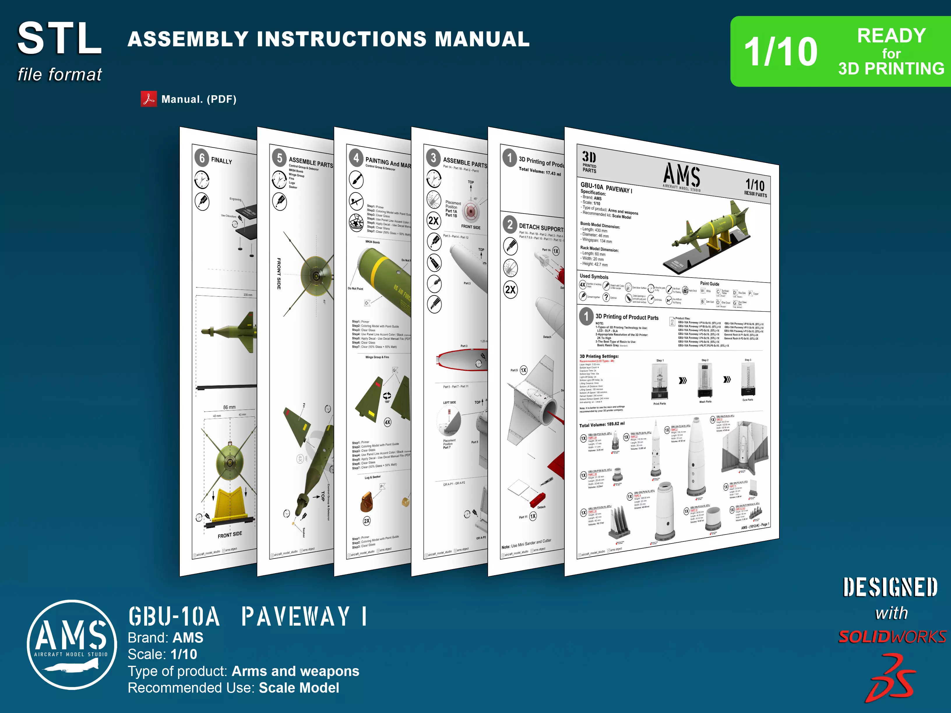 GBU-10A Paveway I - Scale 1-10 3D print model_12