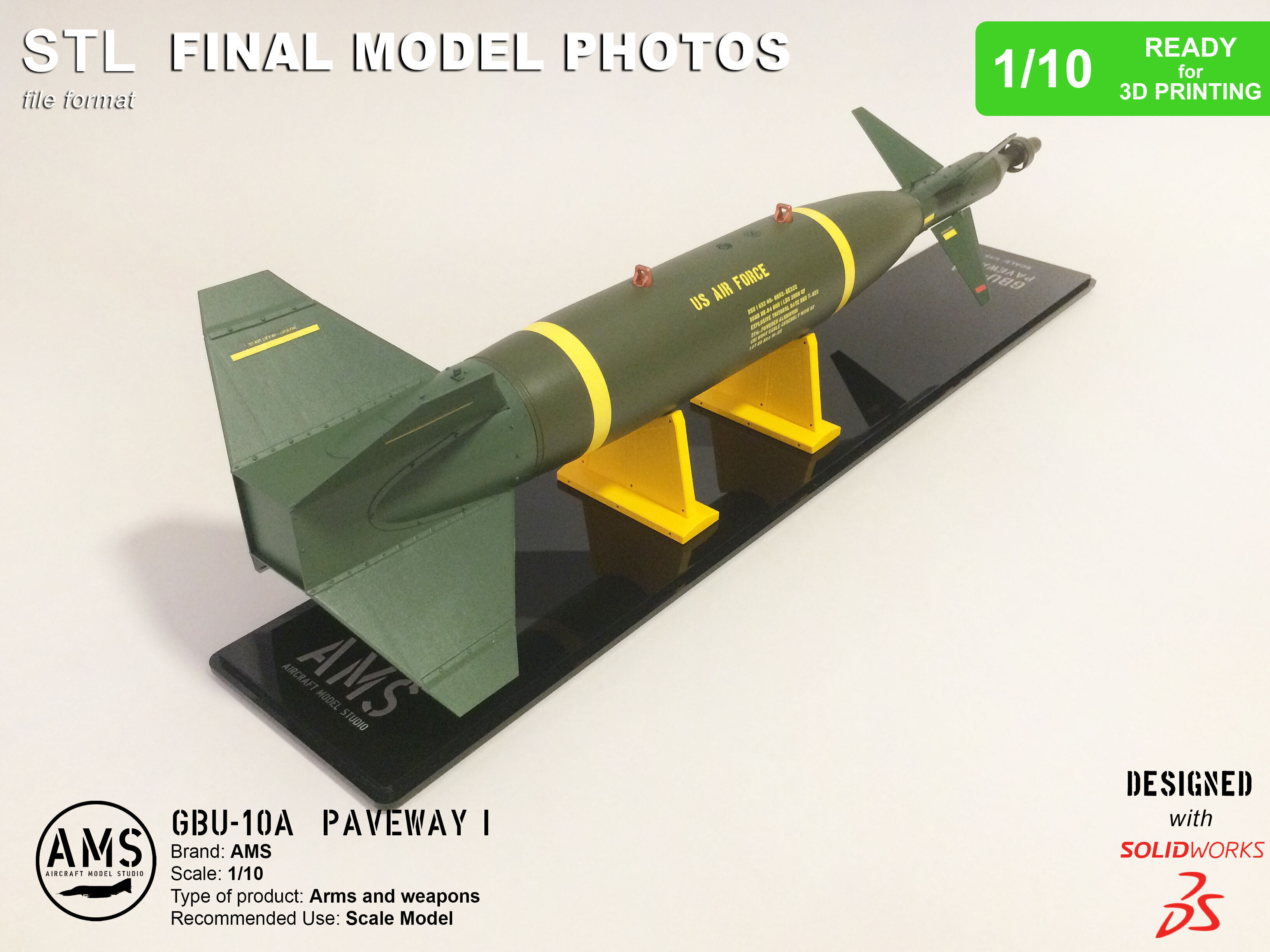 GBU-10A Paveway I - Scale 1-10 3D print model_24