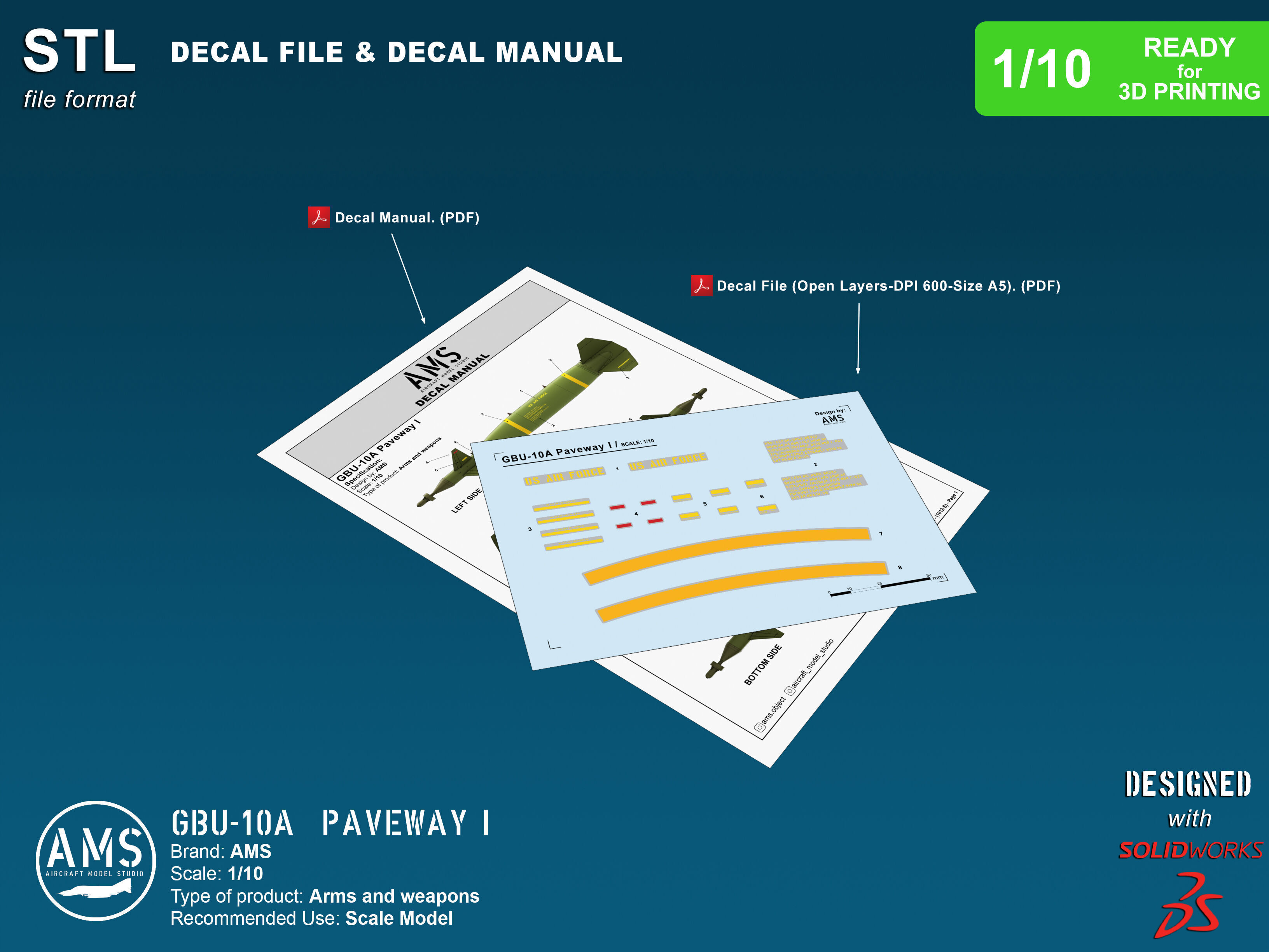 GBU-10A Paveway I - Scale 1-10 3D print model_11