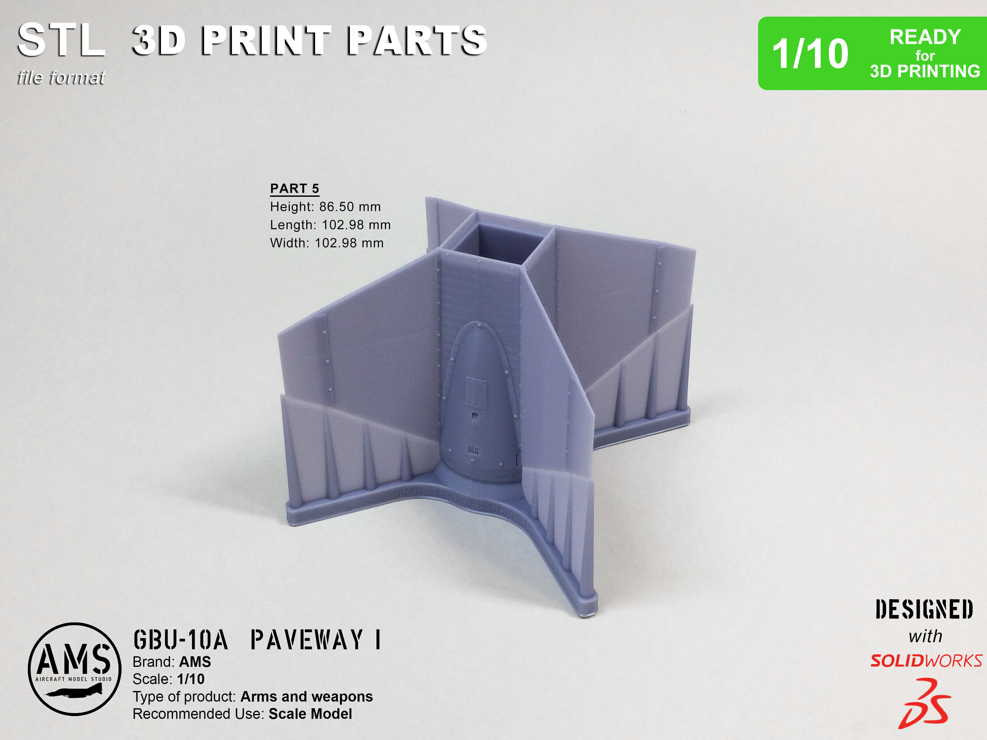 GBU-10A Paveway I - Scale 1-10 3D print model_18