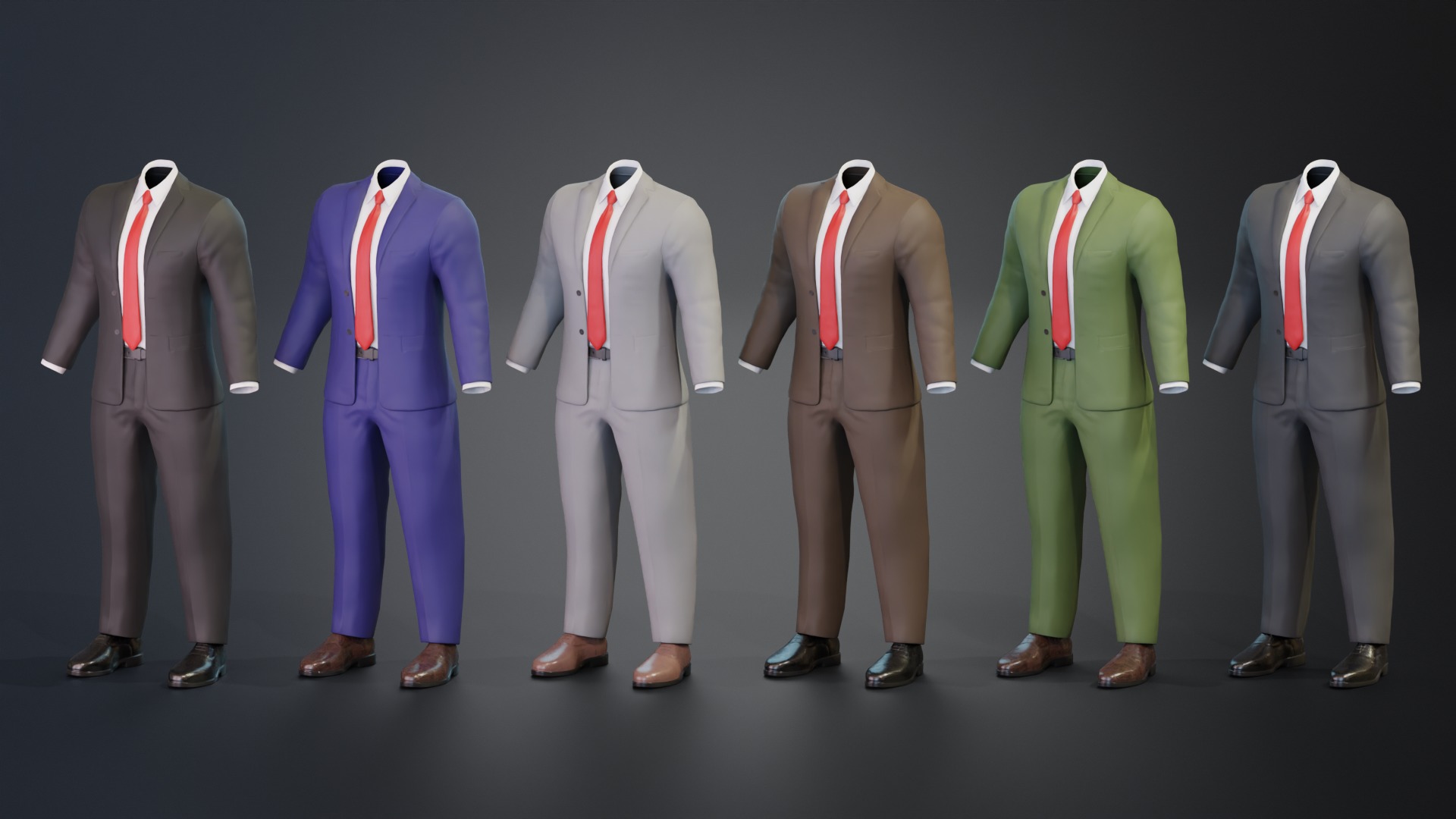 Men Formal Suit Collection - Animation and Game Ready _11