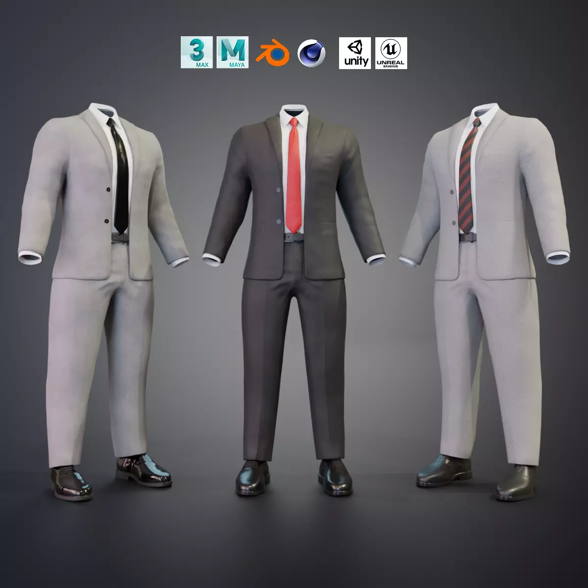 Men Formal Suit Collection - Animation and Game Ready _0